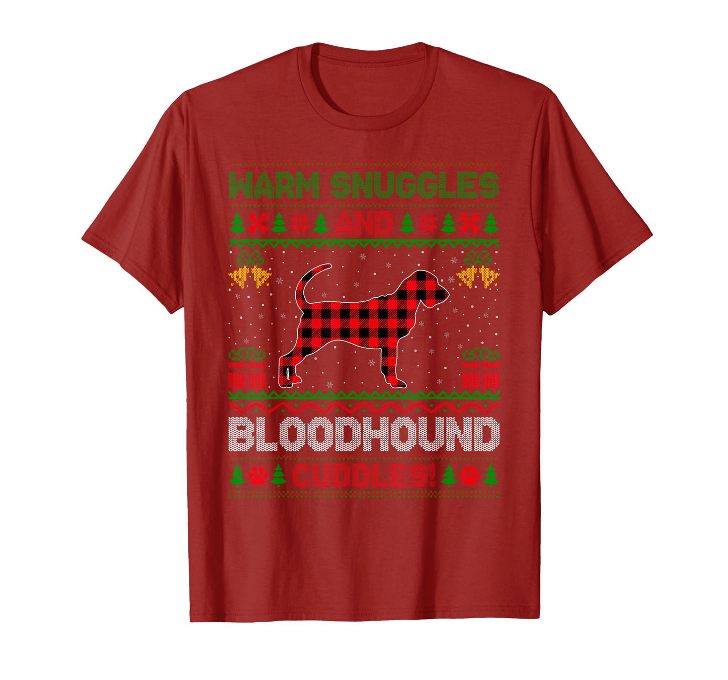 Bloodhound Dog Ugly Christmas Sweater Funny Dog Lover Xmas T-Shirt