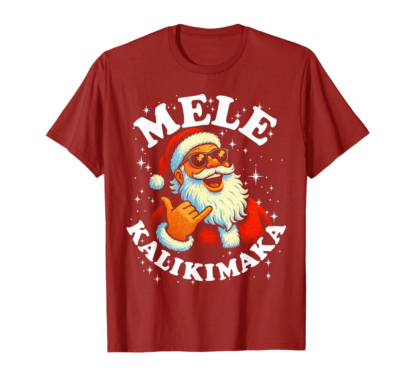 Retro Mele Kalikimaka Hawaiian Christmas Party Santa Shaka T-Shirt