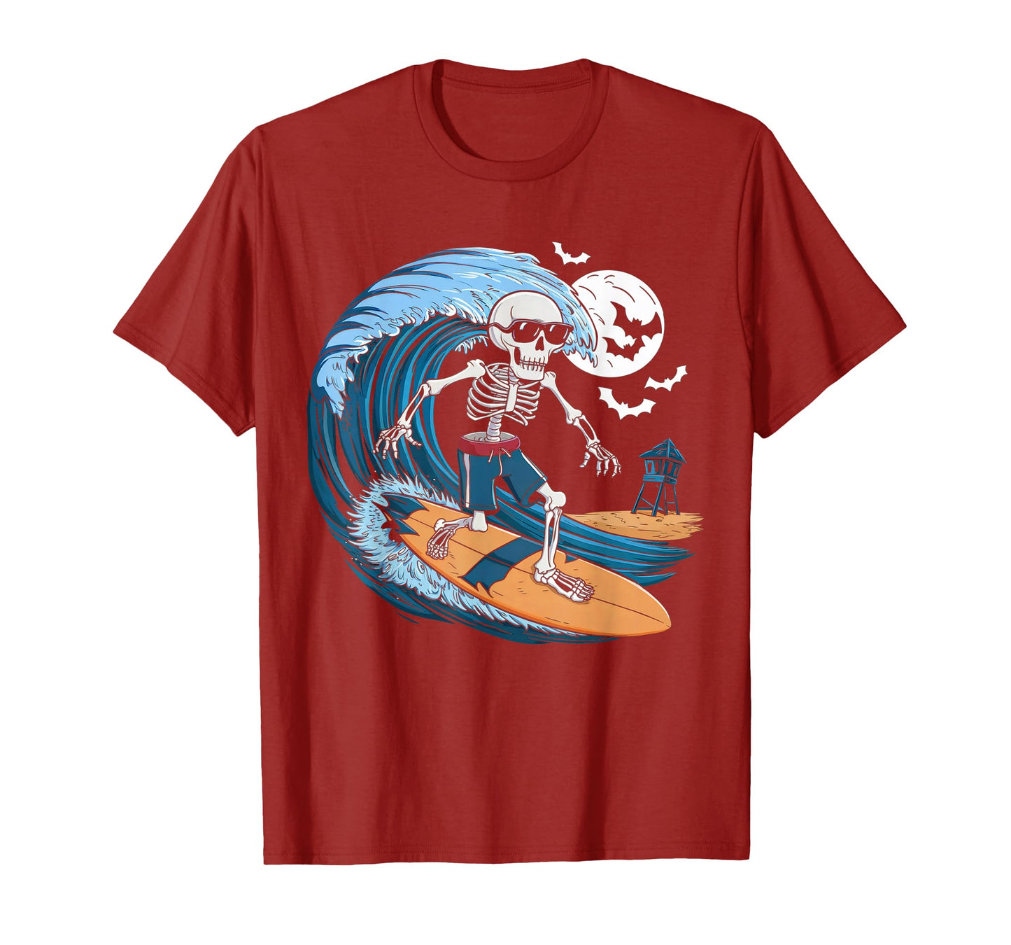 Halloween Surfing Skeleton Shirt Surfer Hawaiian Surf Hawaii T-Shirt