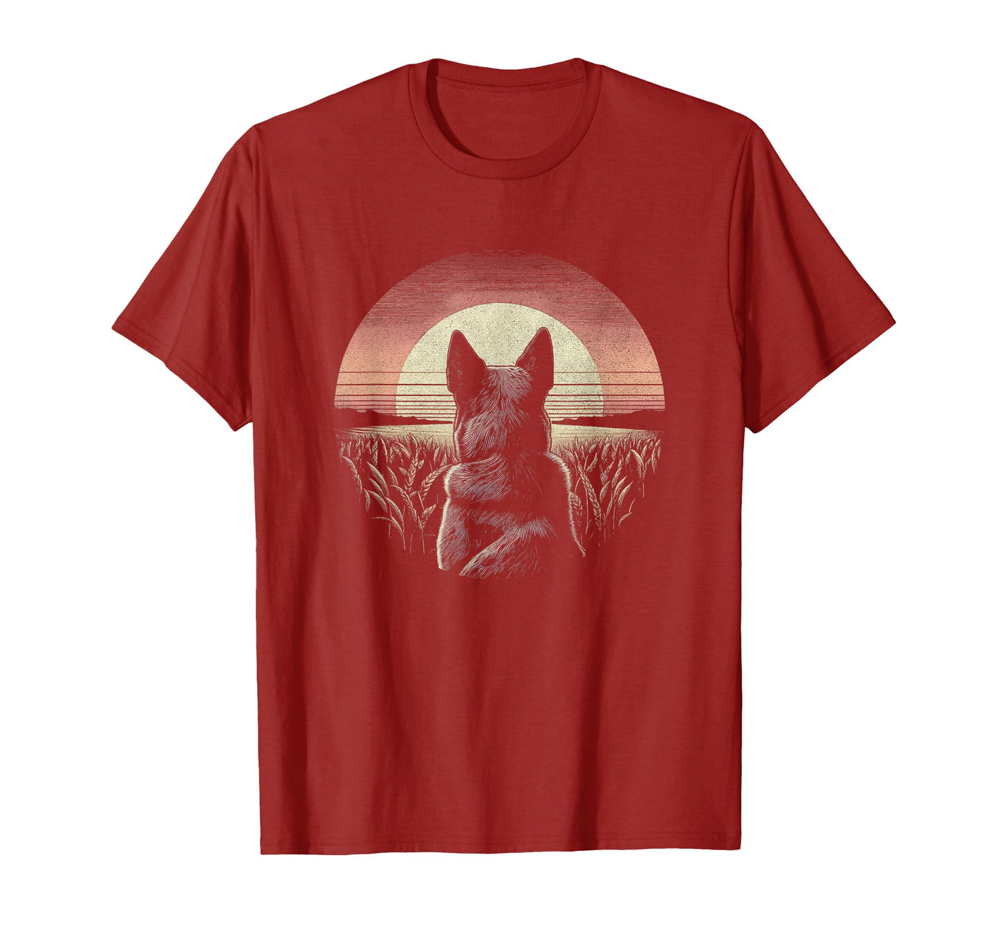 Vintage Australian Cattle Dog Blue Heeler Graphic Art Design T-Shirt