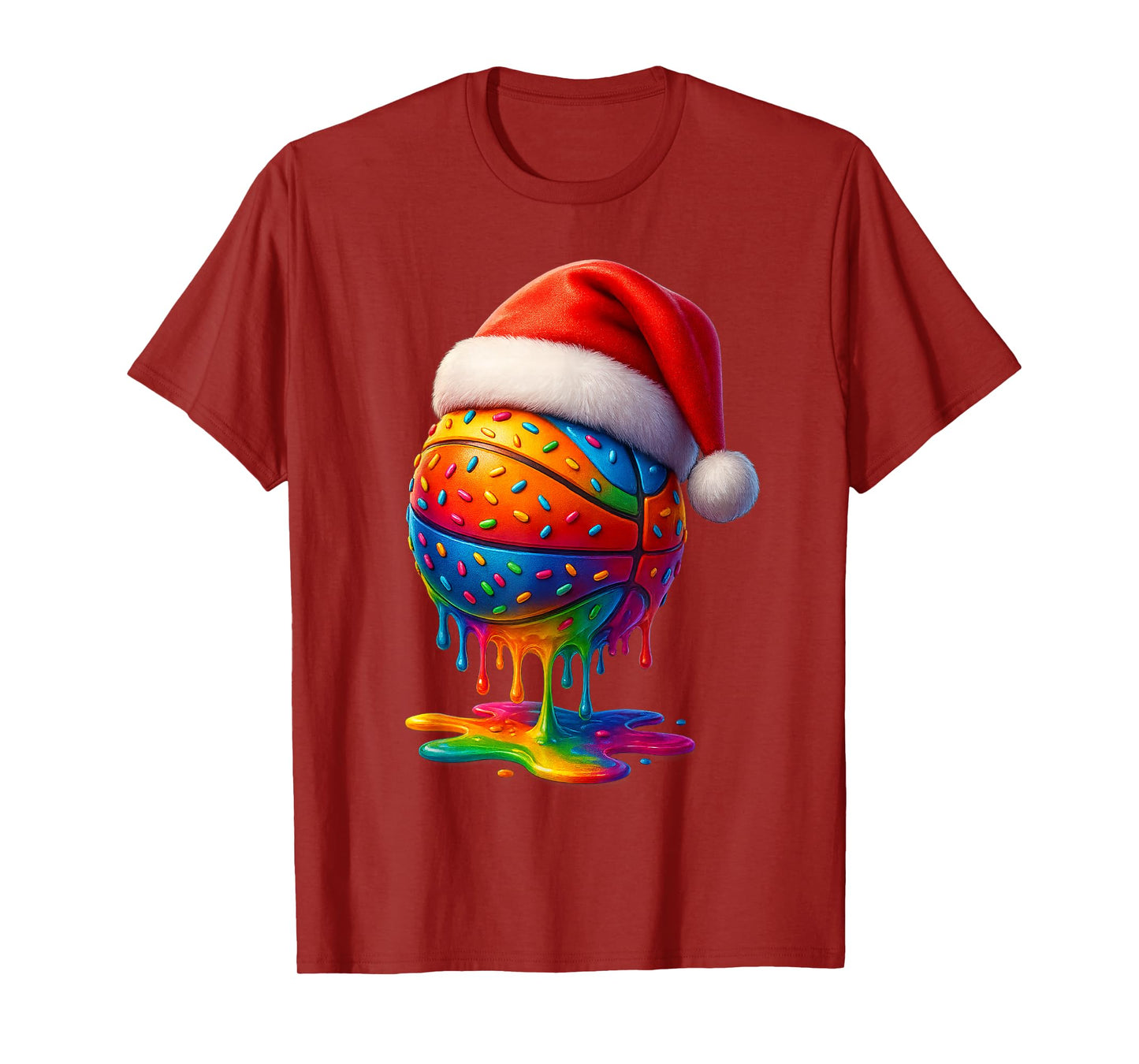 Basketball Ice Cream Drip Christmas Tees Gifts Boys Youth T-Shirt