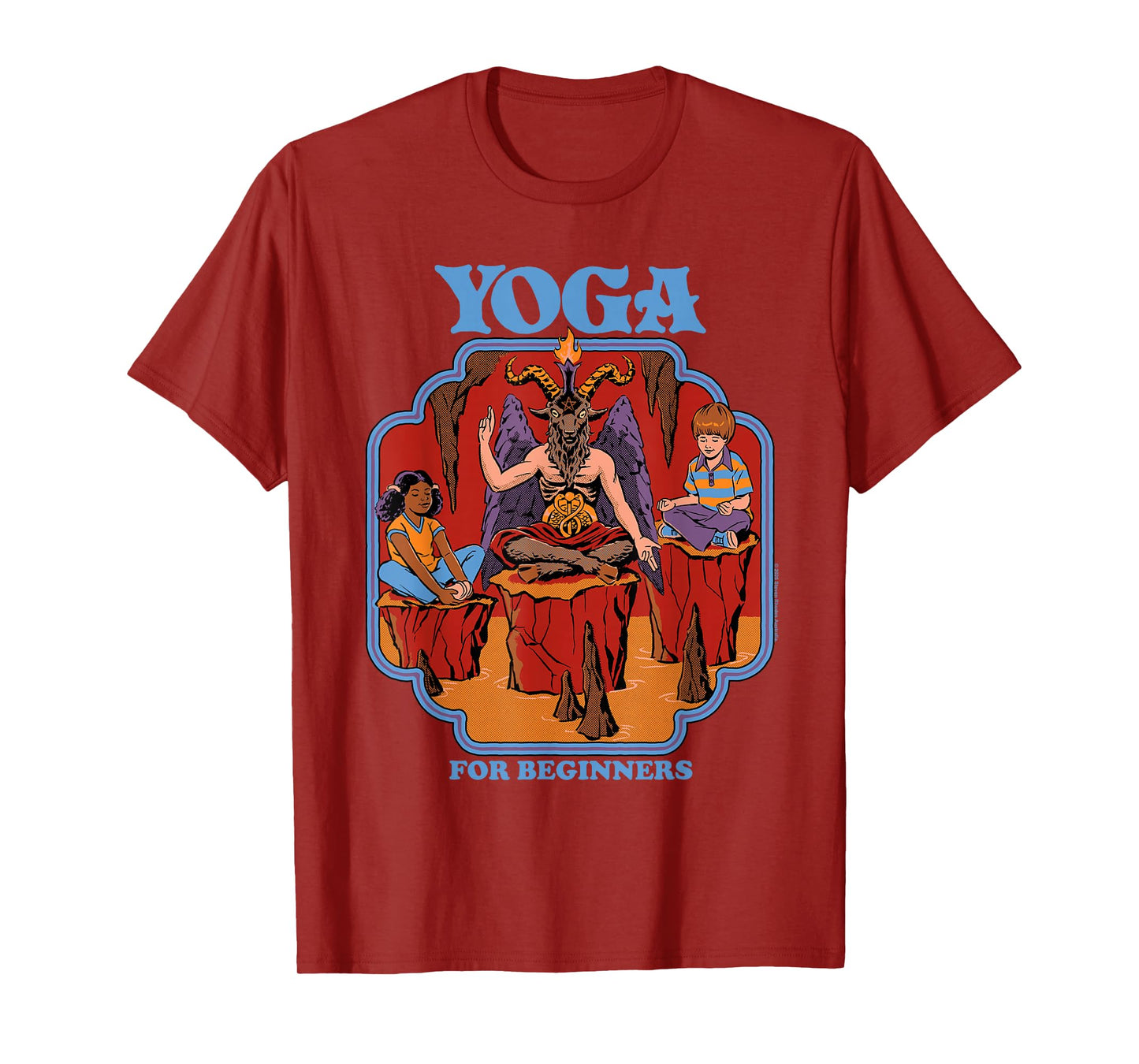 Satanic Yoga Sarcastic Retro Vintage Funny Adult Humor T-Shirt