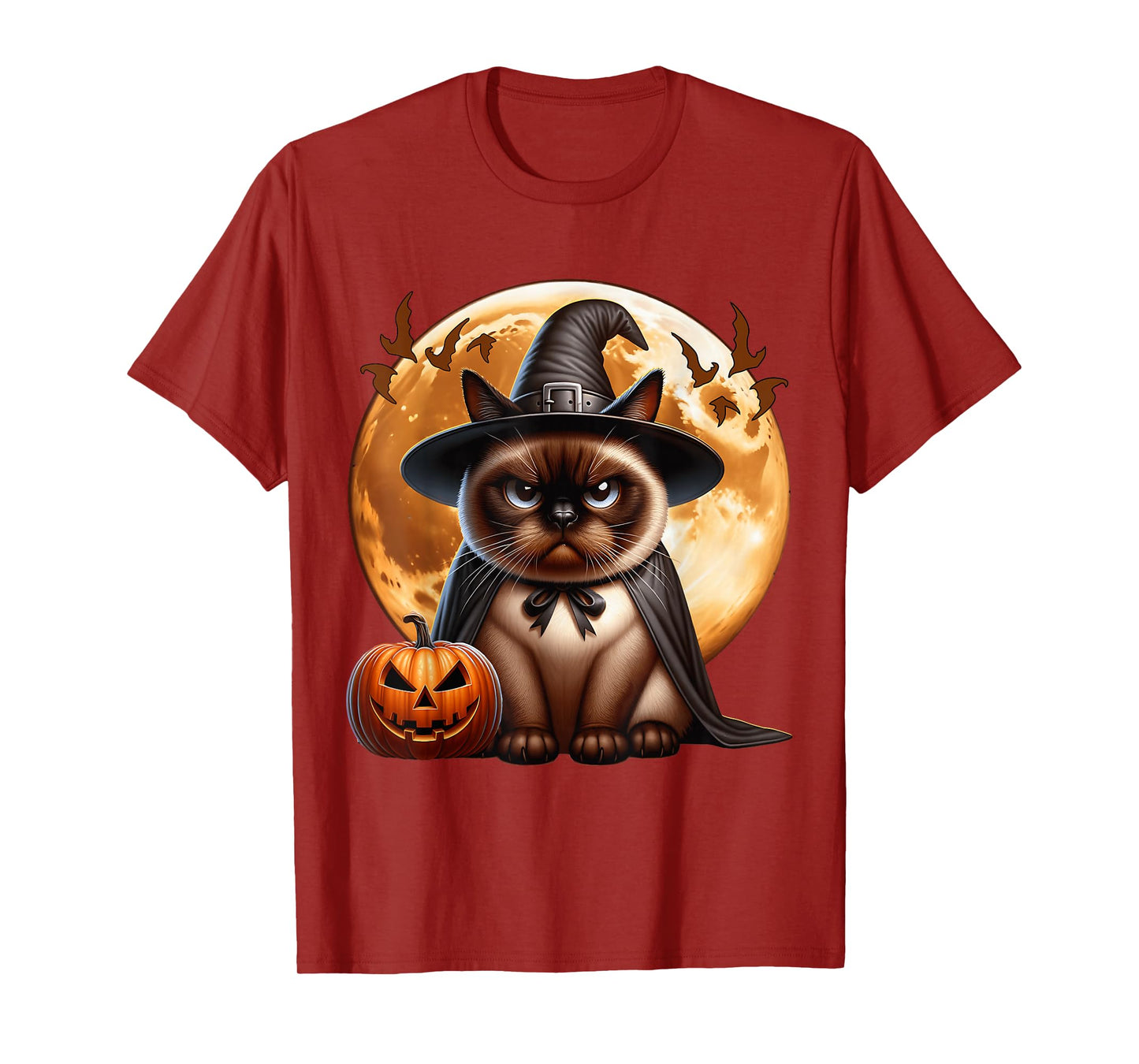 Siamese Cat Halloween Costume Witch Cat T-Shirt