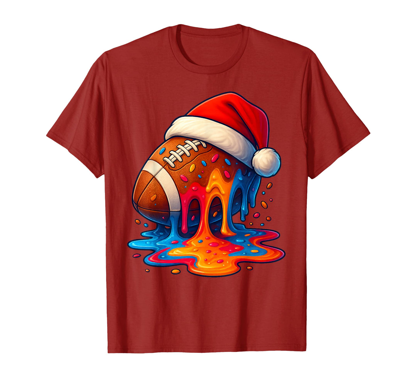 Christmas Football Drip Boys Soccer Xmas American Flag T-Shirt