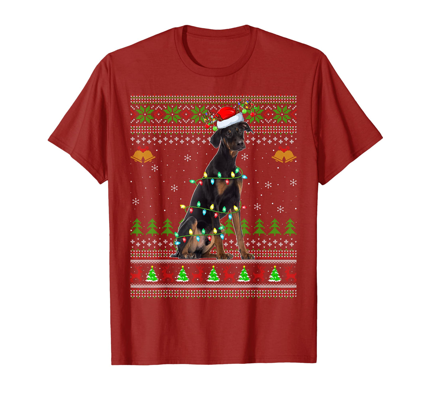 Doberman Pinscher Dog Ugly Christmas Sweaters Holiday Xmas T-Shirt