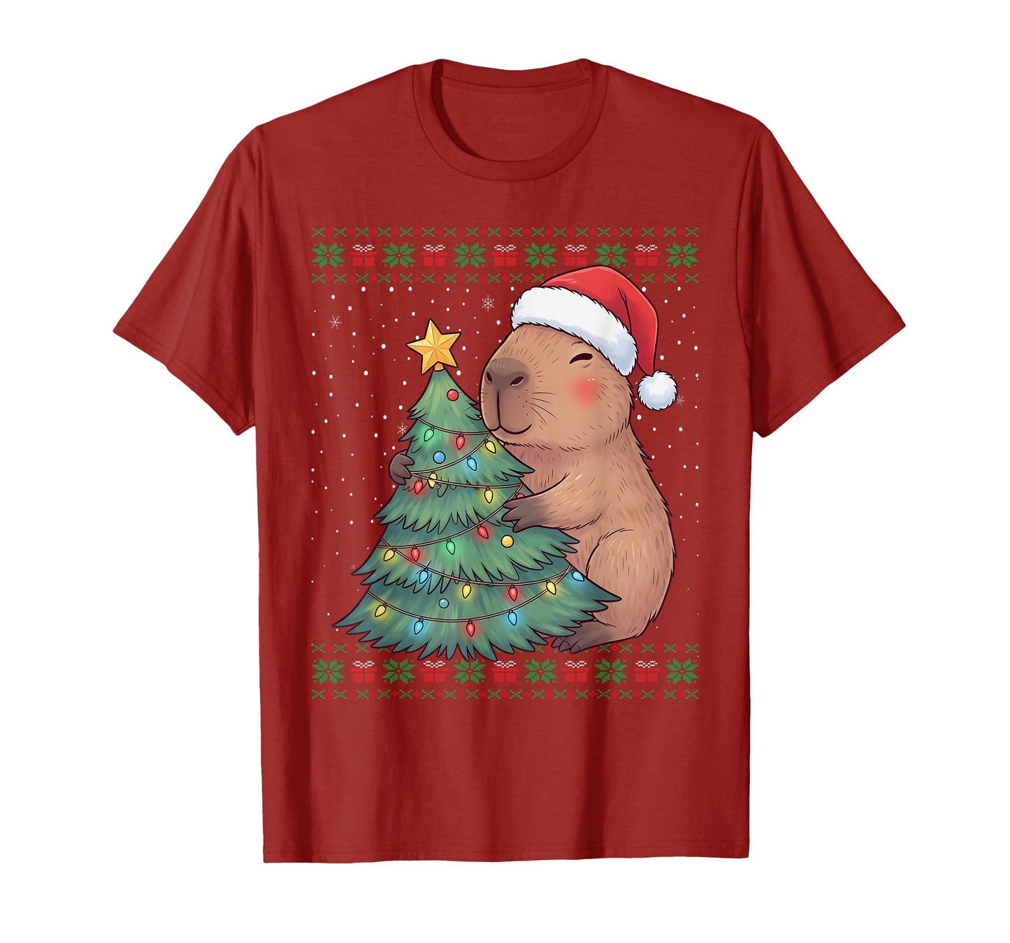 Cute Capybara Ugly Christmas Sweater T-Shirt