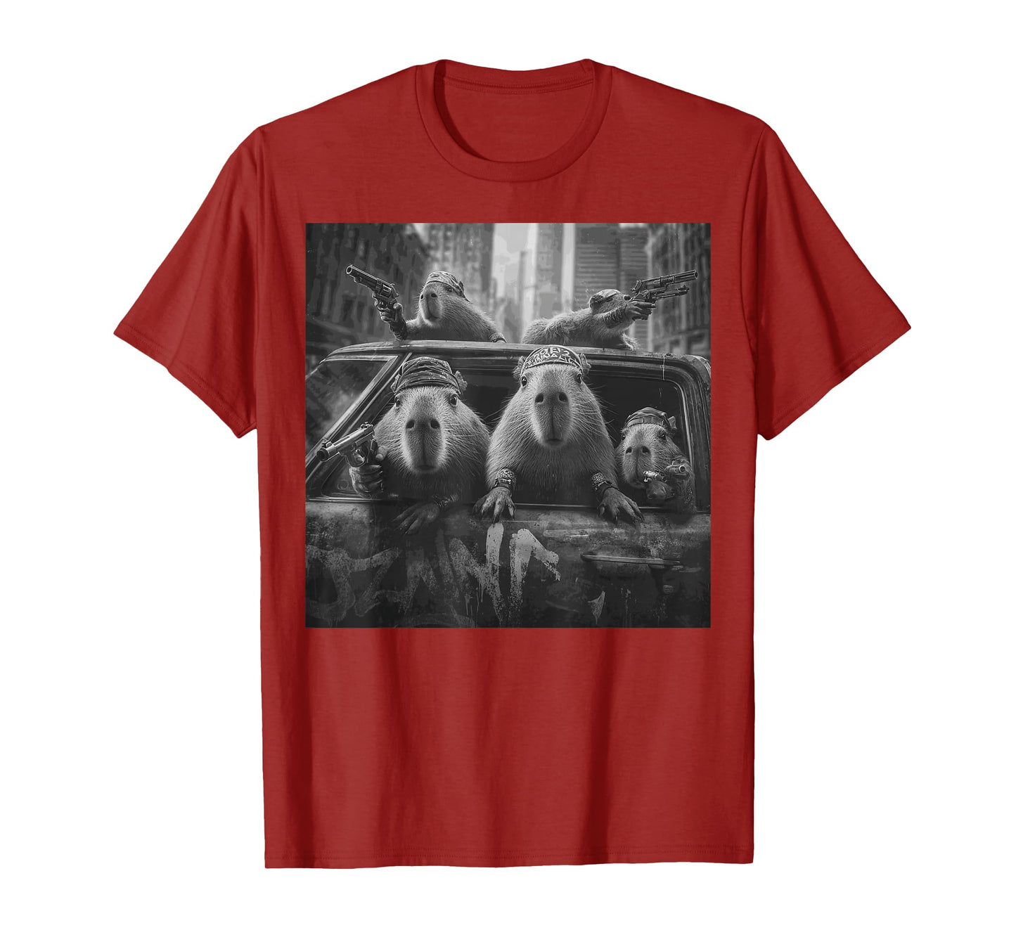 Funny Graphic Capybara Gangster Adult Funny T-Shirt