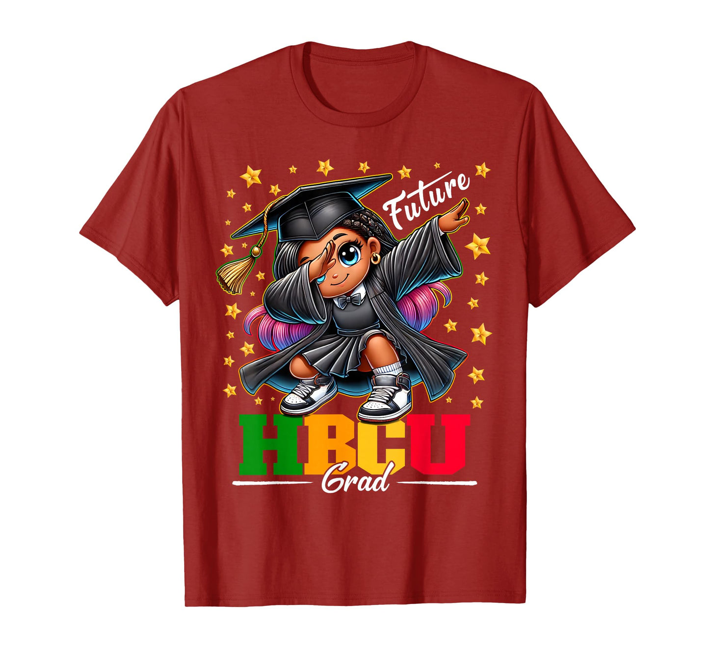 Proud Historical Black Colleges and Universities Future HBCU Grad Dabbing Girl Graduation T-Shirt for Girls Kids - Black - Small