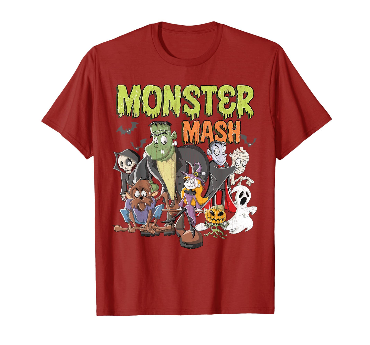 Monster Mash Vintage Halloween Funny Spooky Womens Men Kids T-Shirt