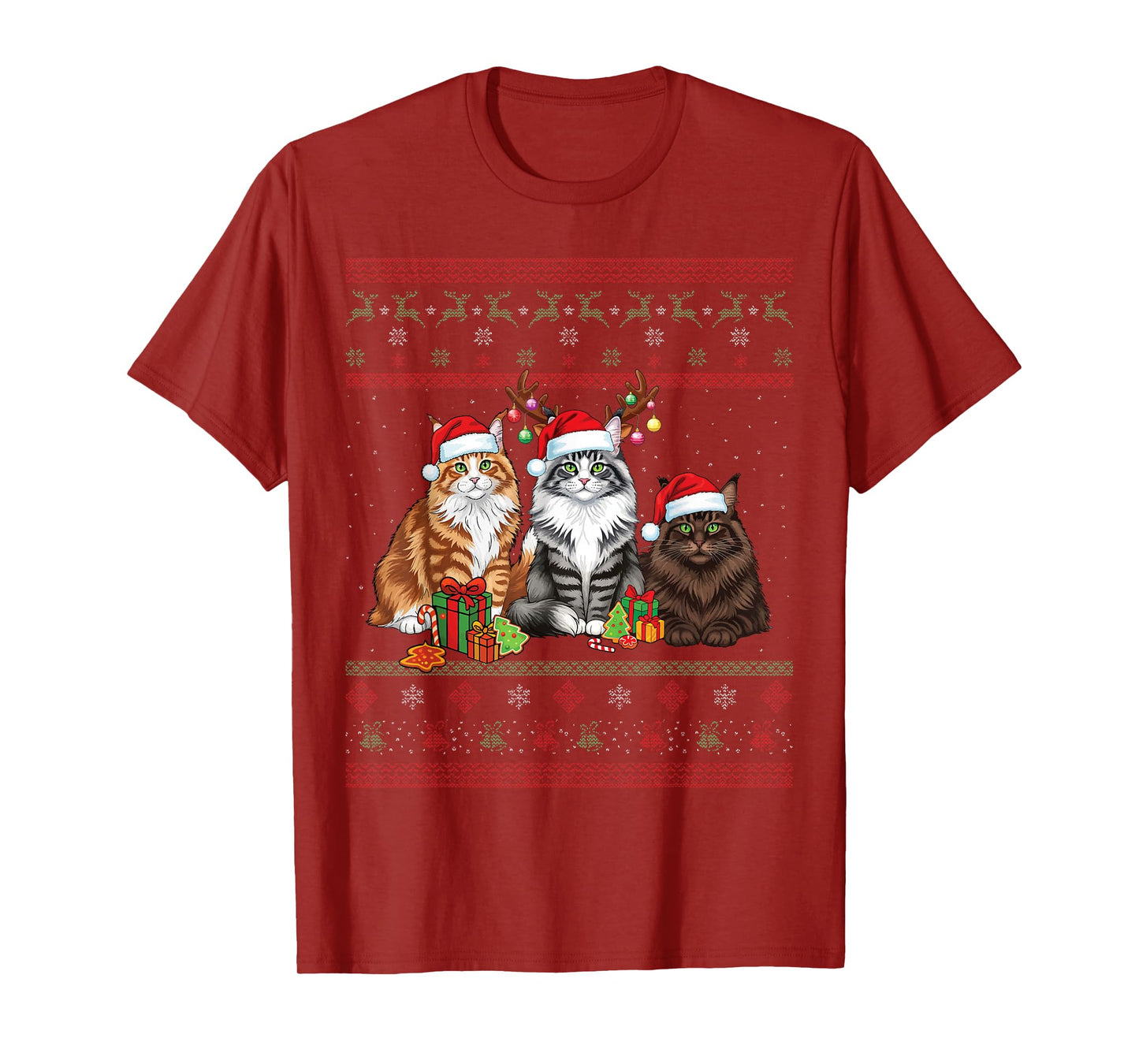 Love Persian Cats Happy Christmas Funny Ugly Christmas T-Shirt