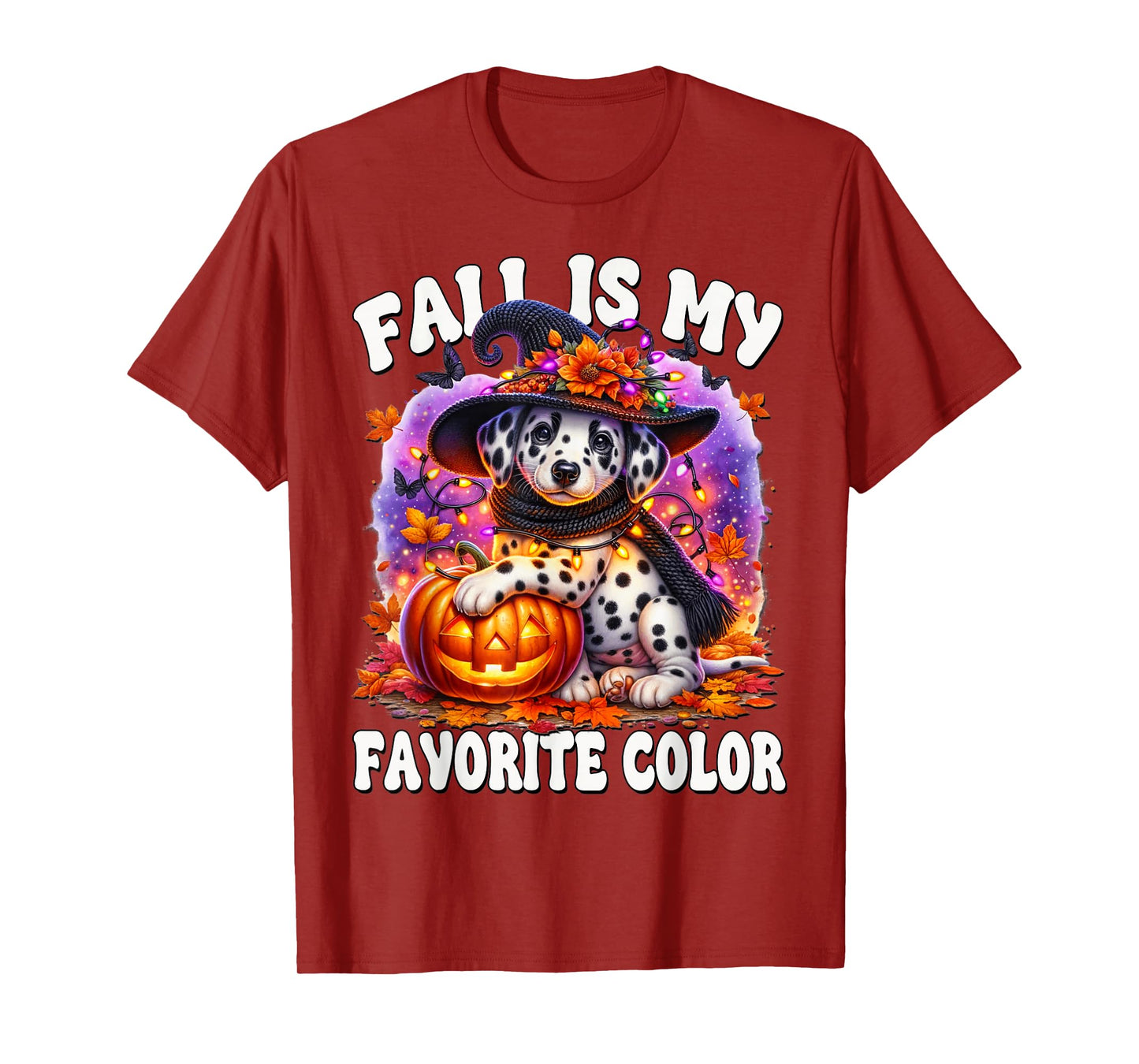 Fall is My Favorite Color for Dog Mom Dalmatian Halloween T-Shirt