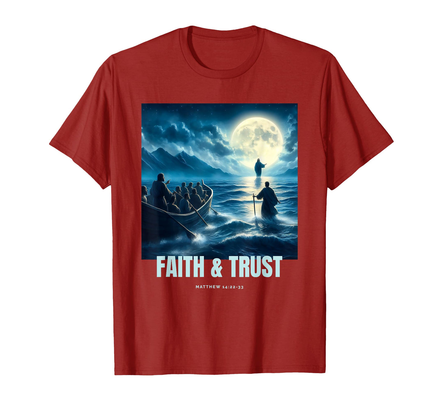Faith Inspired Image Of Jesus Walking On Water T-Shirt