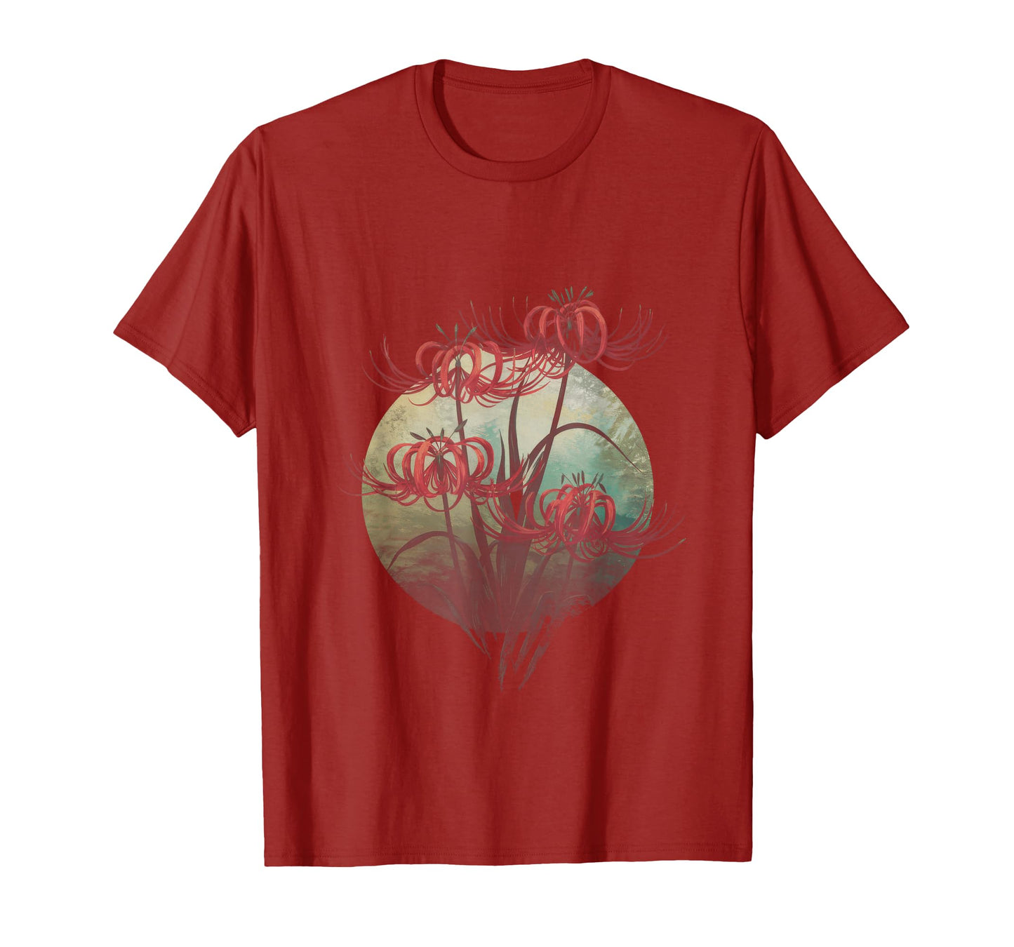Japanese Spider Lilies design Red flowers T-Shirt