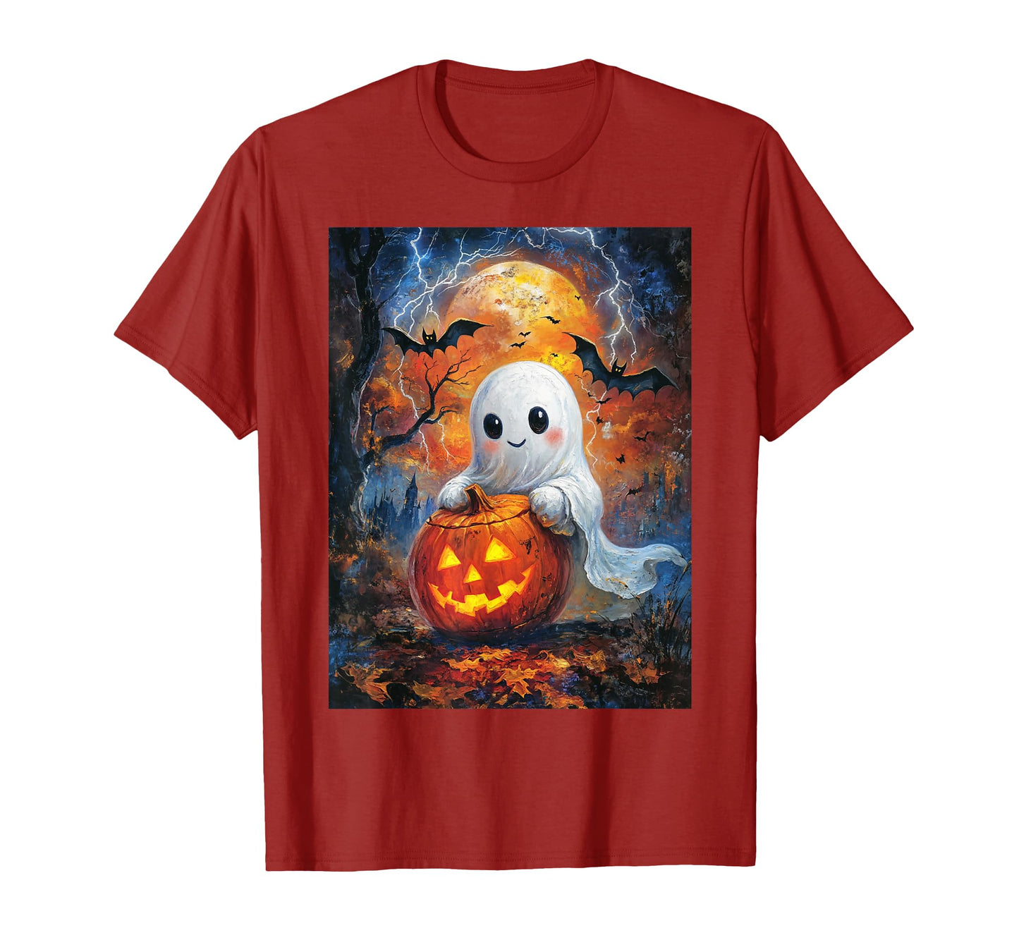 Halloween Pumpkin Design Girls Boys Kids Ghost Halloween T-Shirt