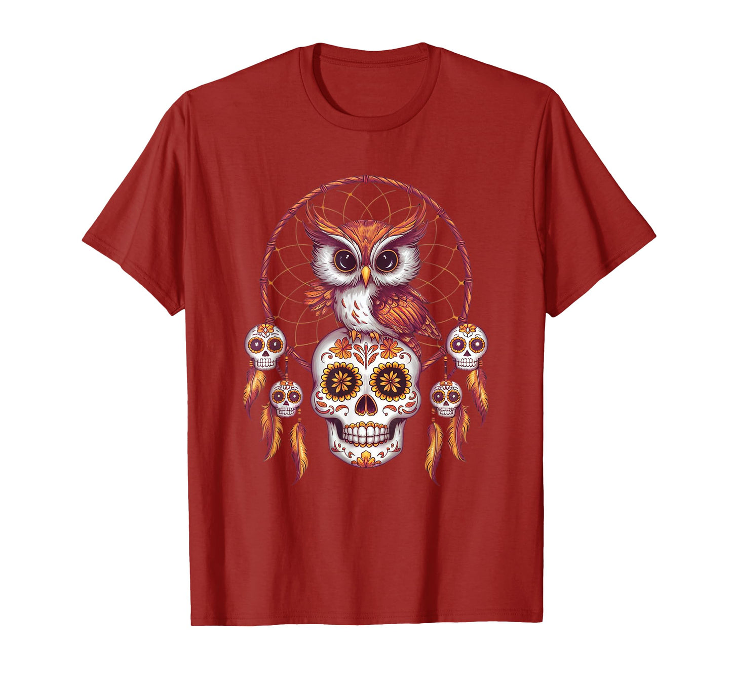 Sugar Skull Owl Day of Dead Halloween Dia De Muertos T-Shirt