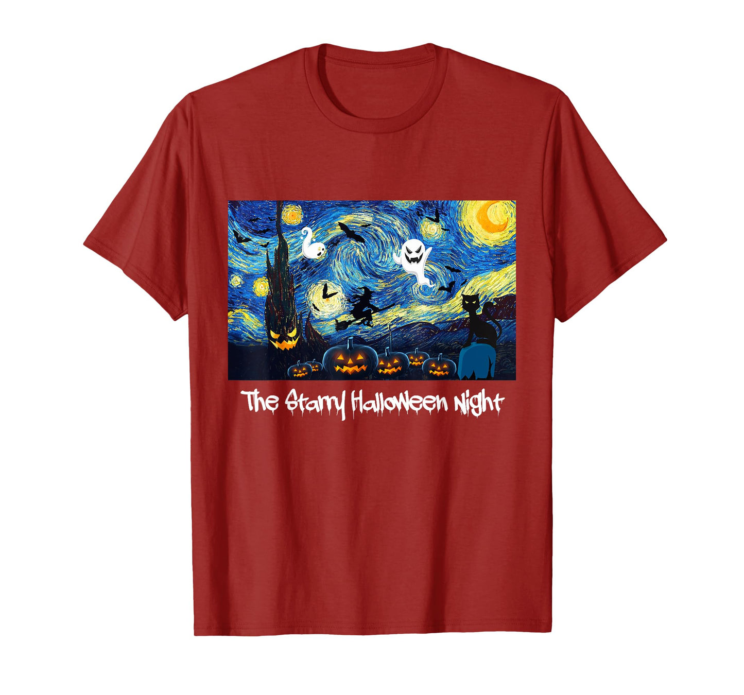 Cool Sarcastic Vincent Van Gogh The Starry Halloween Night T-Shirt