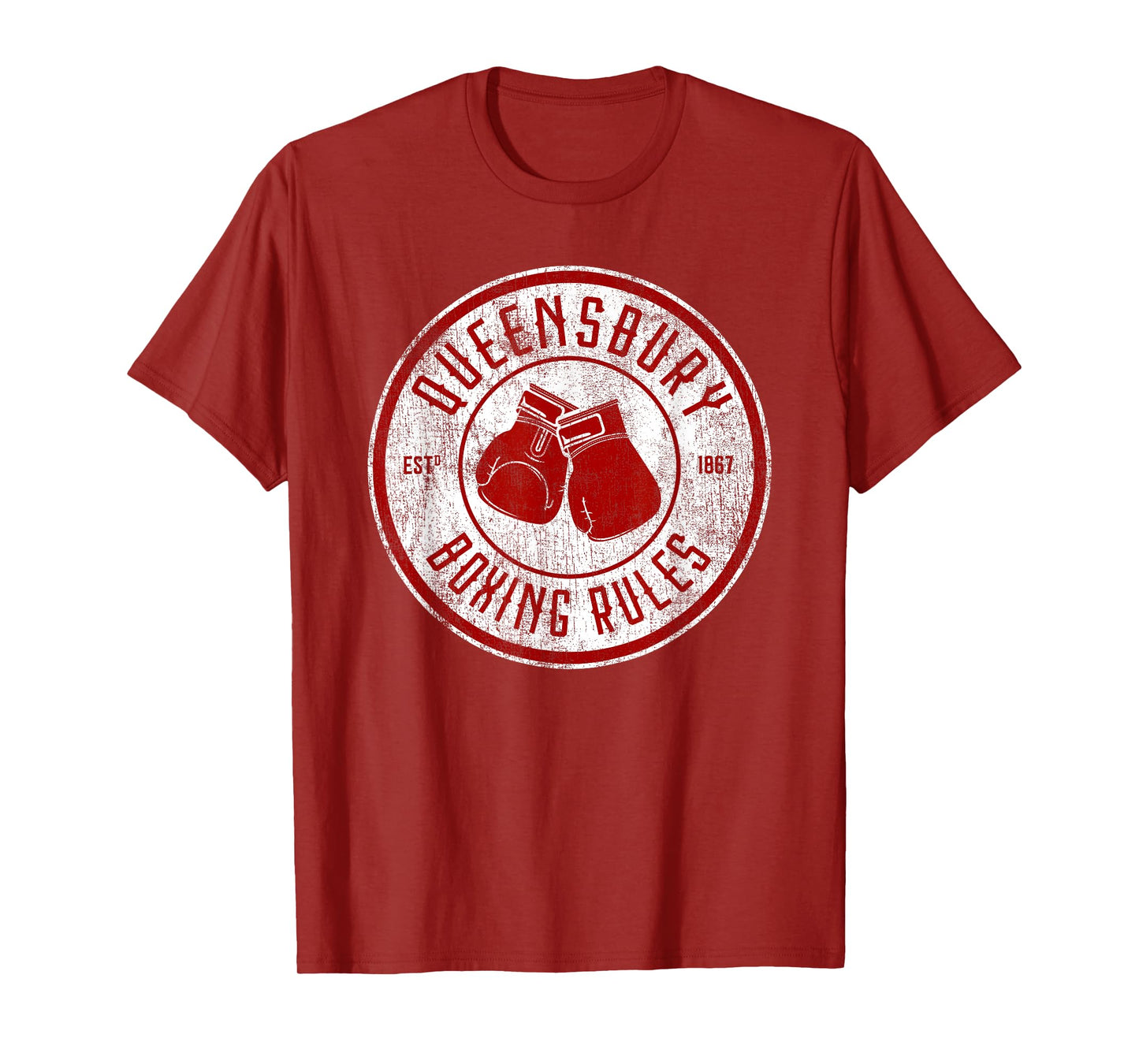 Distressed Queensbury Boxing Rules - Vintage Boxing T-Shirt