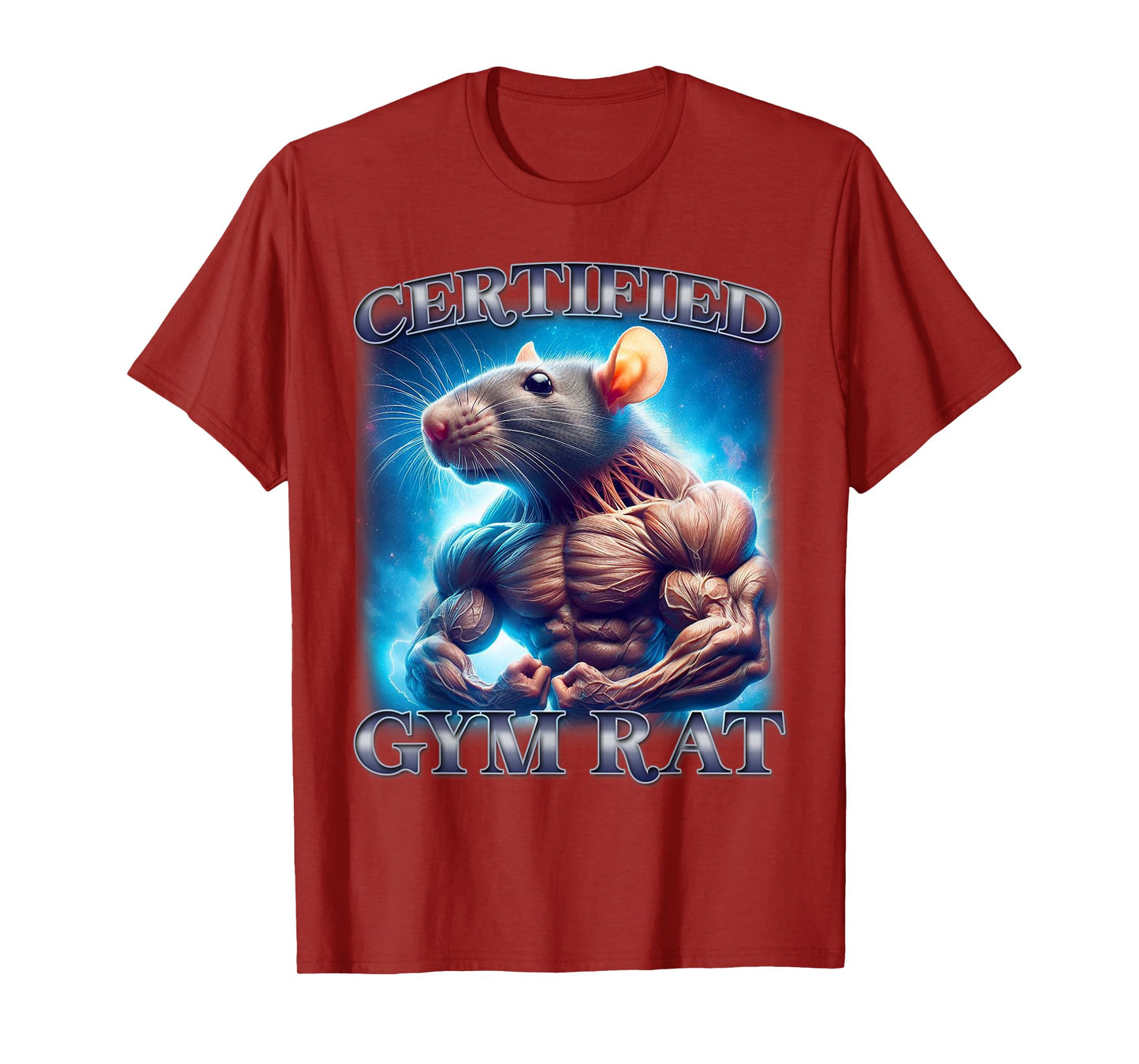 Certified Gym Rat Funny Offensive Inappropriate Adult Meme T-Shirt