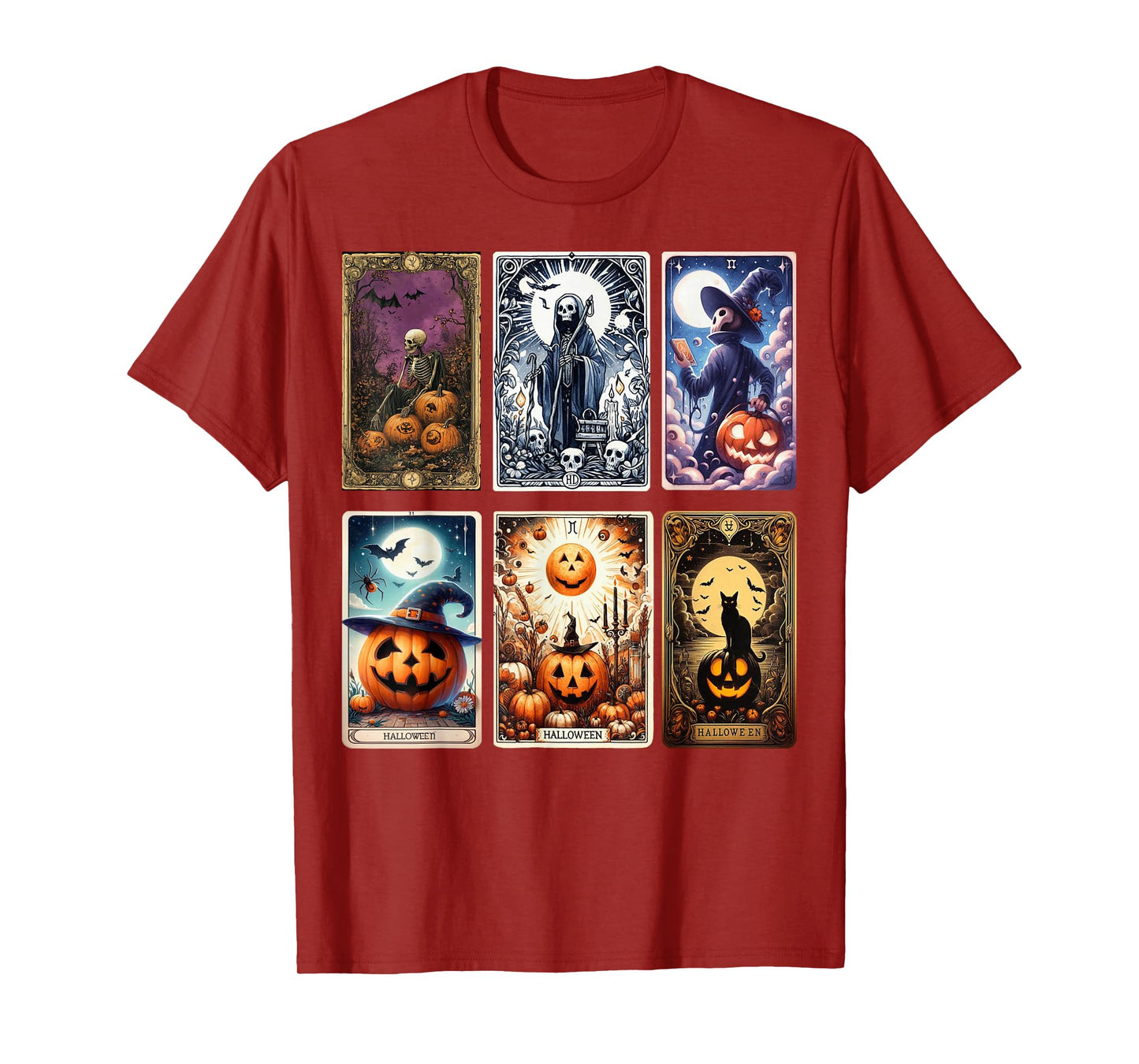 Halloween Tarot Cards Apparel – Spooky Pumpkin Design T-Shirt
