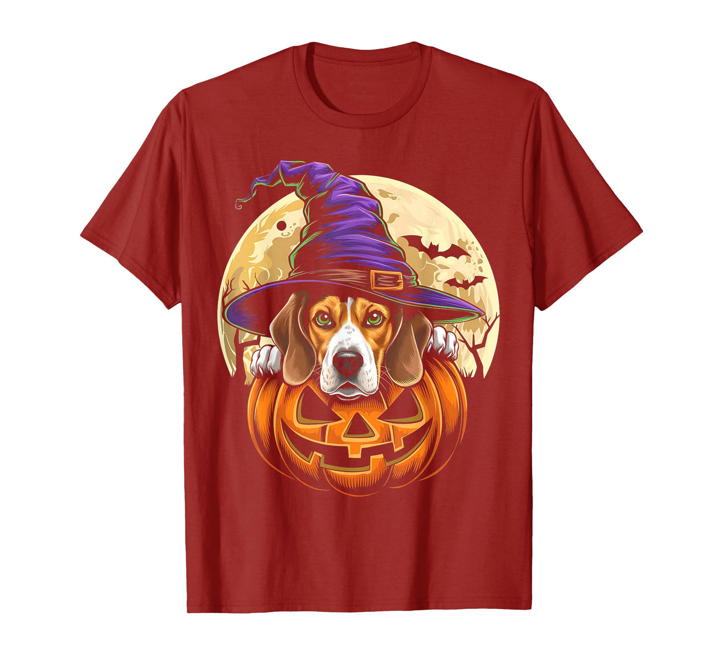 Cute Beagle Witch Pumpkin Halloween Funny Dog Lover T-Shirt