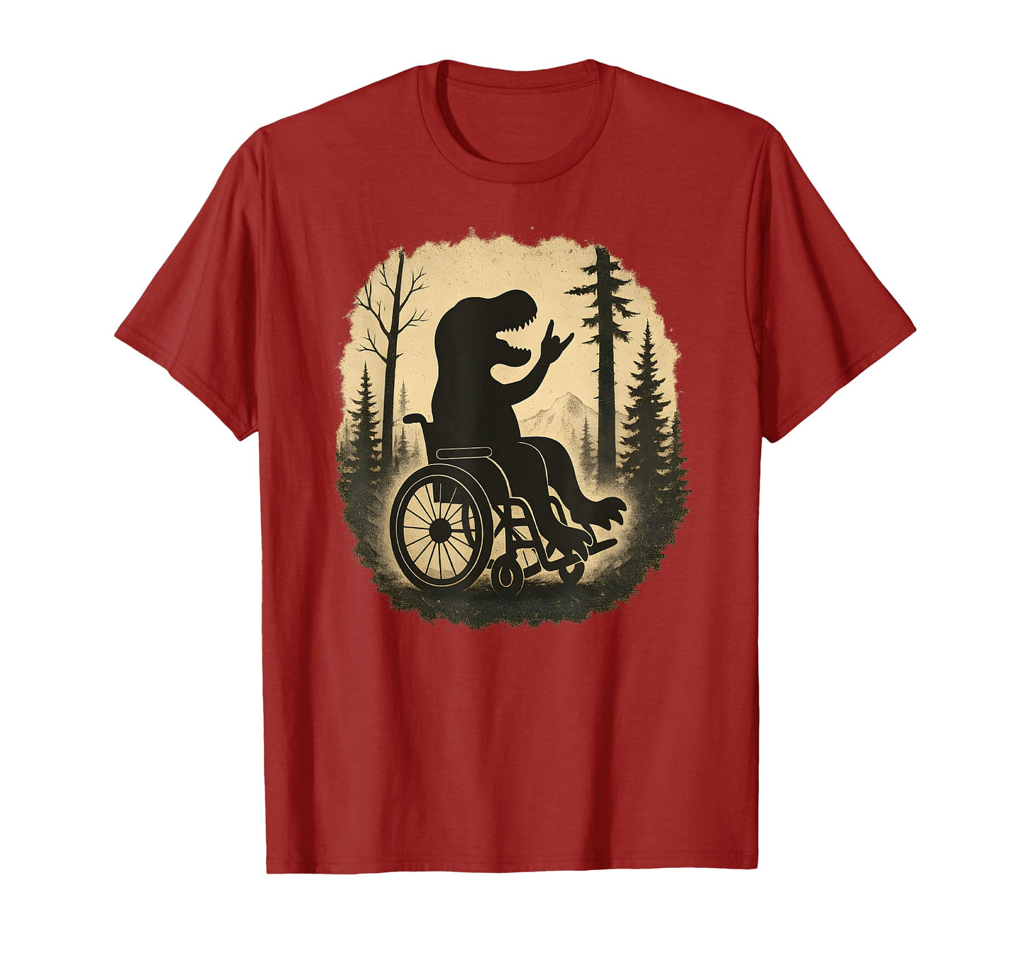Retro T Rex Wheelchair Dinosaur Handicap Disabled Boys Kids T-Shirt