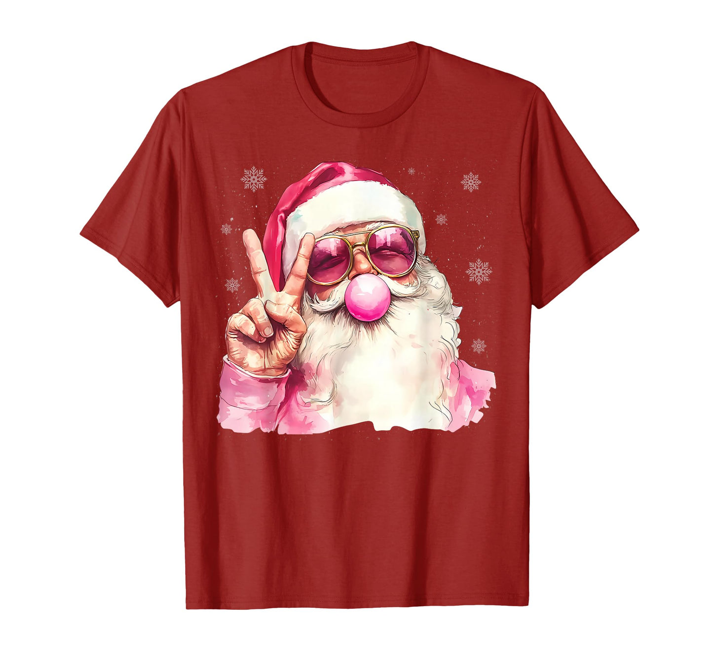 Vintage Santa Christmas Blowing Bubble Gum Xmas Holiday T-Shirt