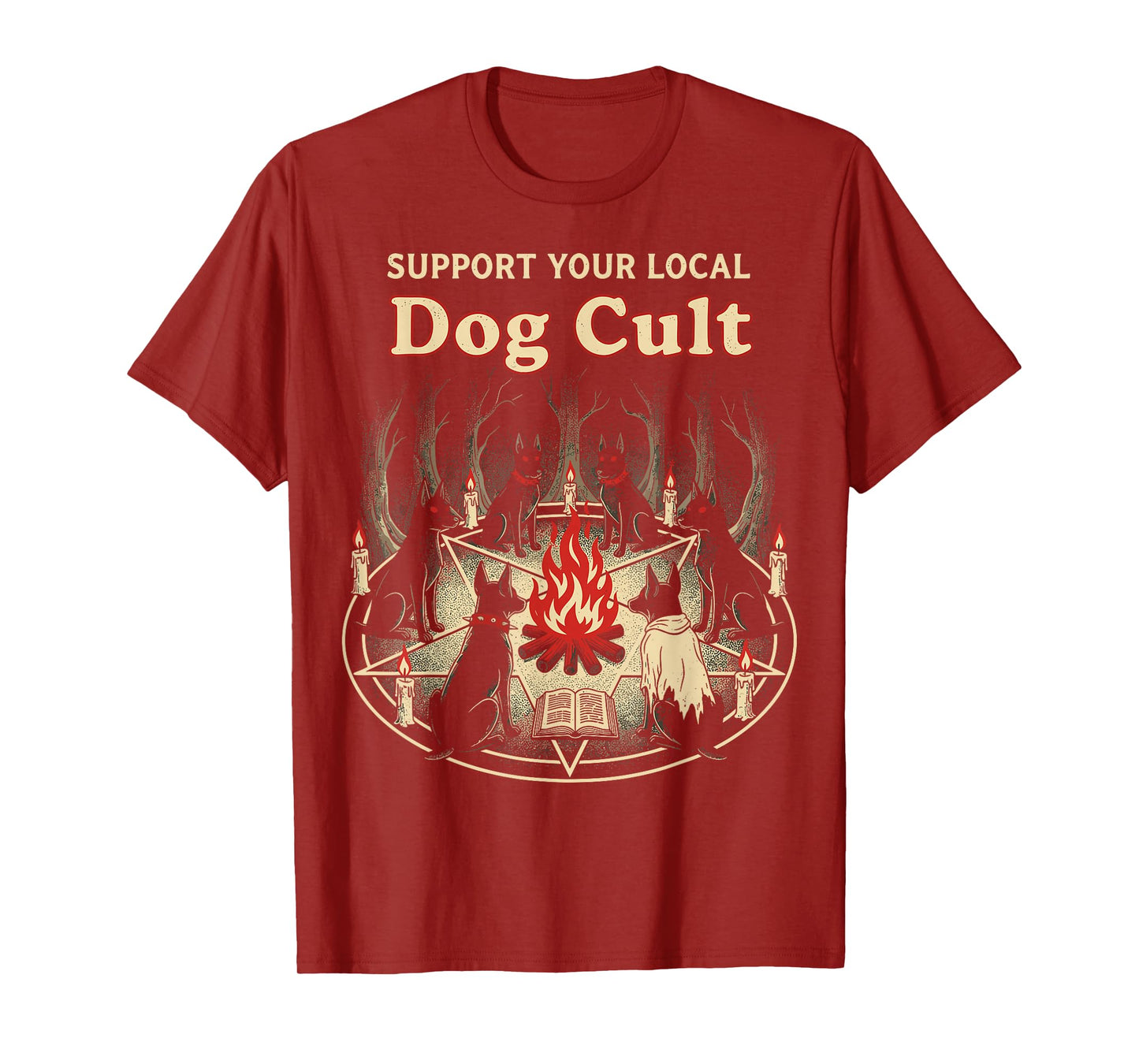 Dog Cult Funny Halloween Witches Occult Graphic T-Shirt