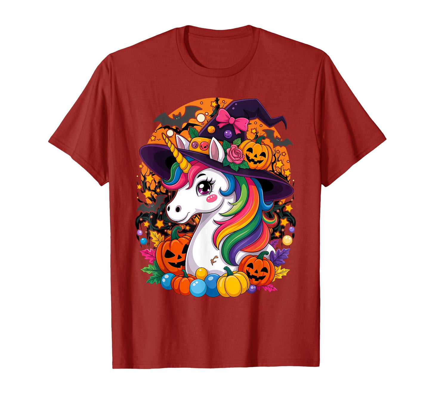 Halloween Unicorn Witch Girl T-Shirt