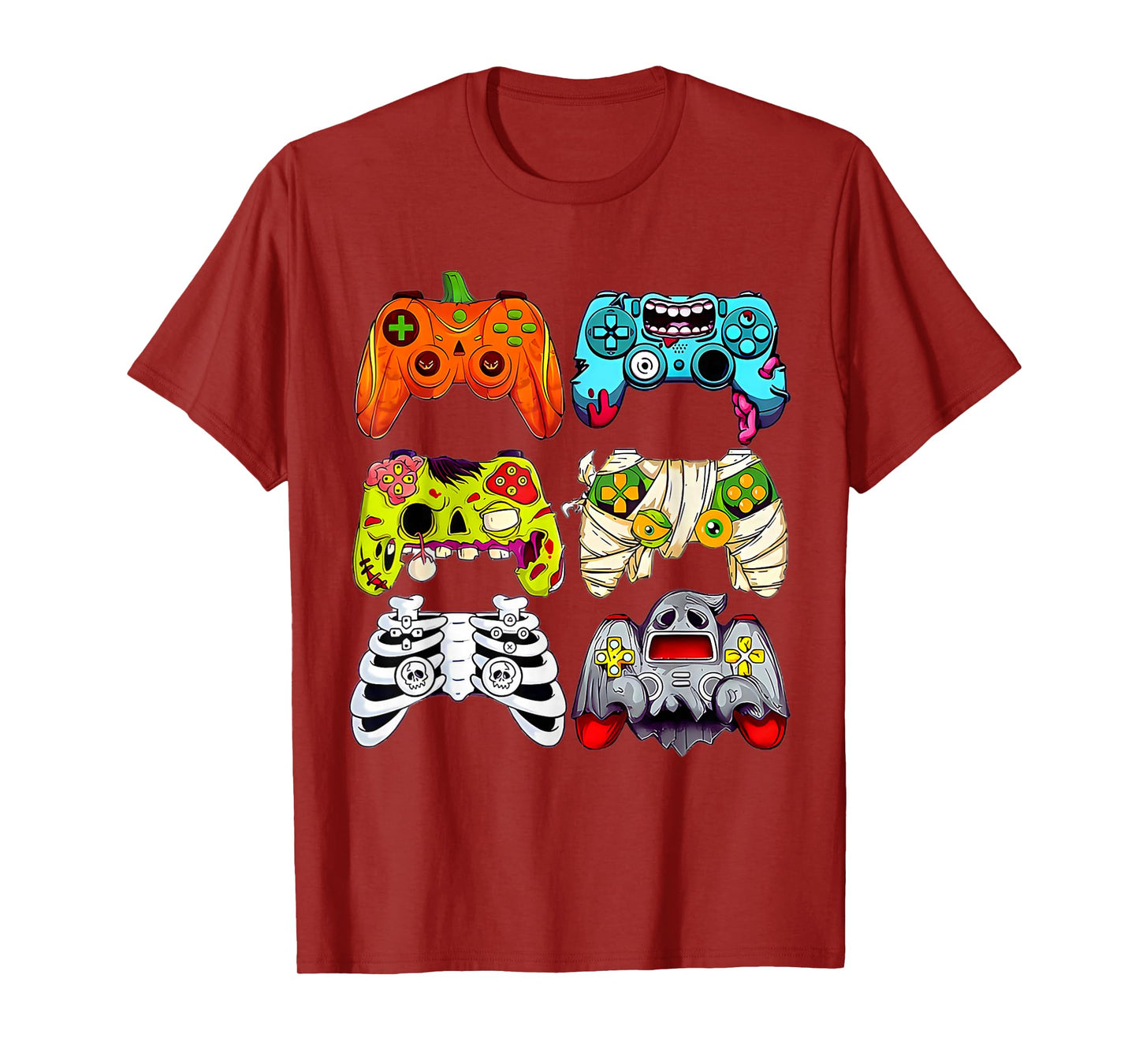 Halloween Skeleton Zombie Game Controllers Mummy Ghost Gamer T-Shirt
