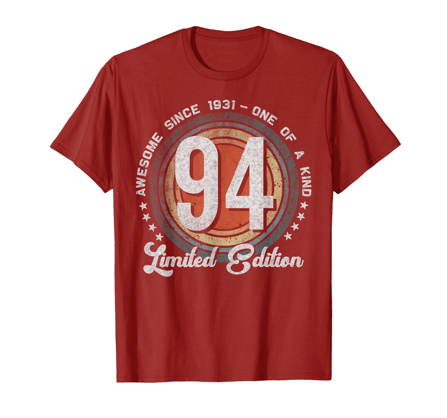 94 Year Old Gifts Vintage 1931 Limited Edition 94th Birthday T-Shirt