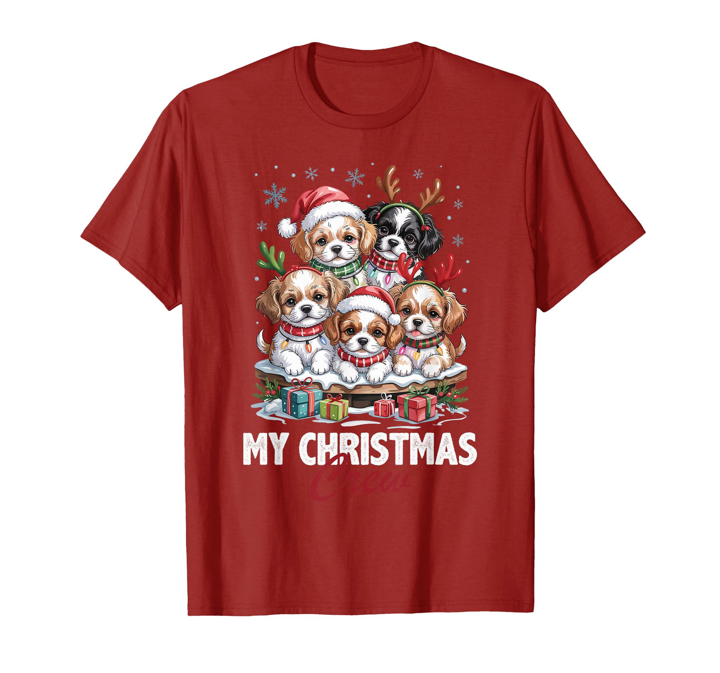 Cavachon Christmas Crew Funny Dog Lovers Holiday Pajama T-Shirt