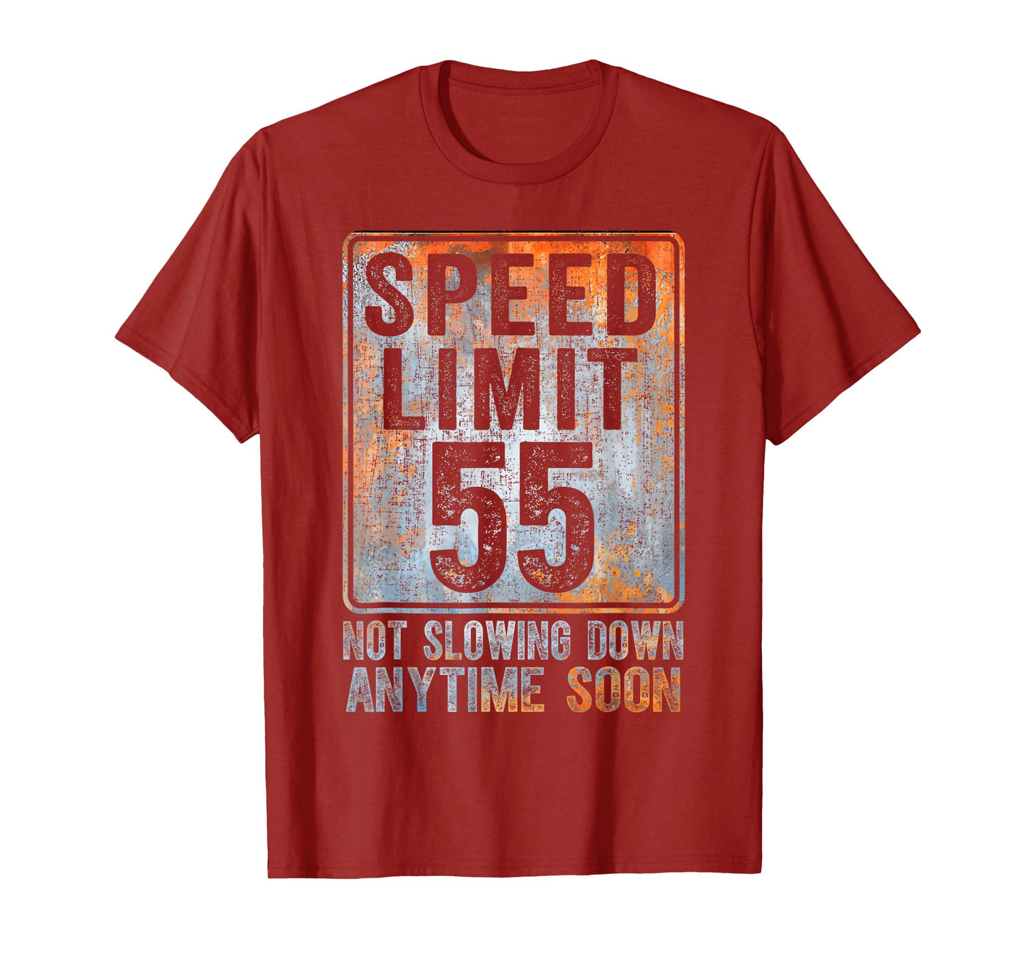 55th Birthday Speed Limit Sign Funny 55 Year Old Vintage Men T-Shirt