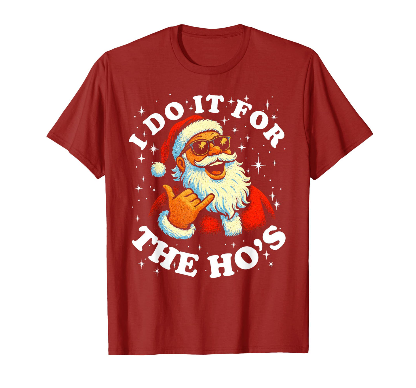 Funny, Gag, Retro, Christmas, Santa I Do It for The Ho's T-Shirt