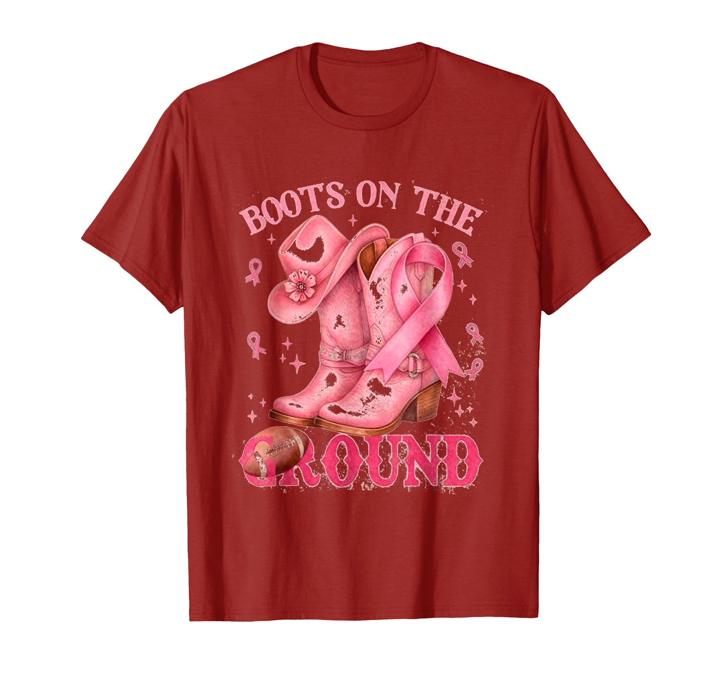 Boots on The Ground Breast Cancer Awareness, Western Style T-Shirt