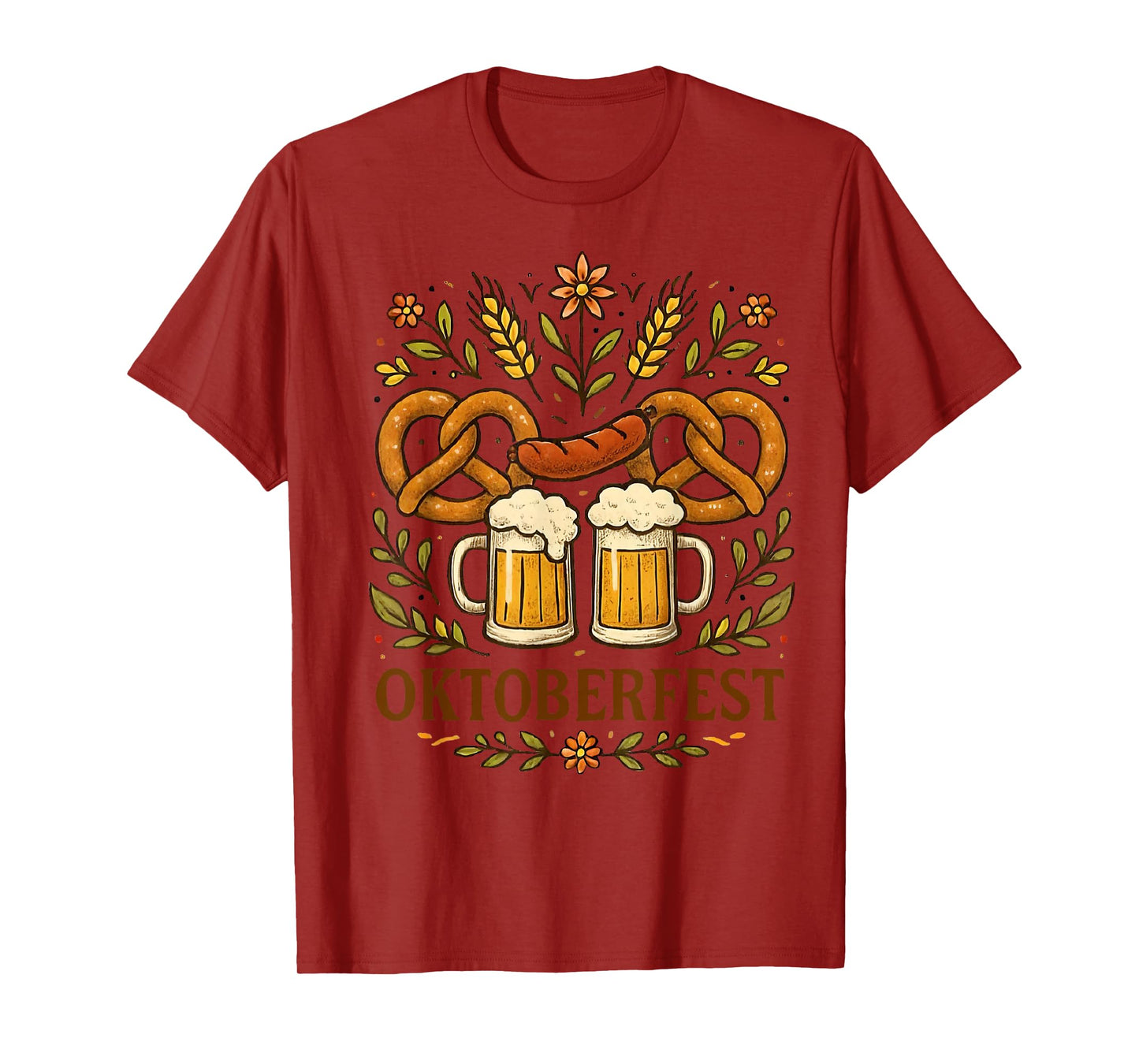 Funny Oktoberfest German Drinking Men Women Vintage T-Shirt