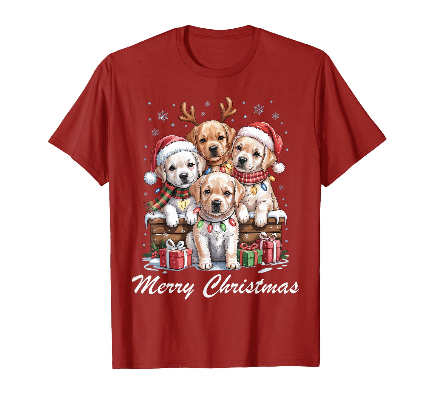 Labrador Merry Christmas Funny Dog Lovers Men Women Holiday T-Shirt