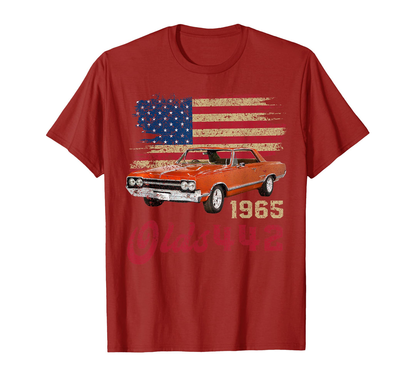 Jersey Style Olds 442 65 1965 Loves Old School Muscle Cars T-Shirt