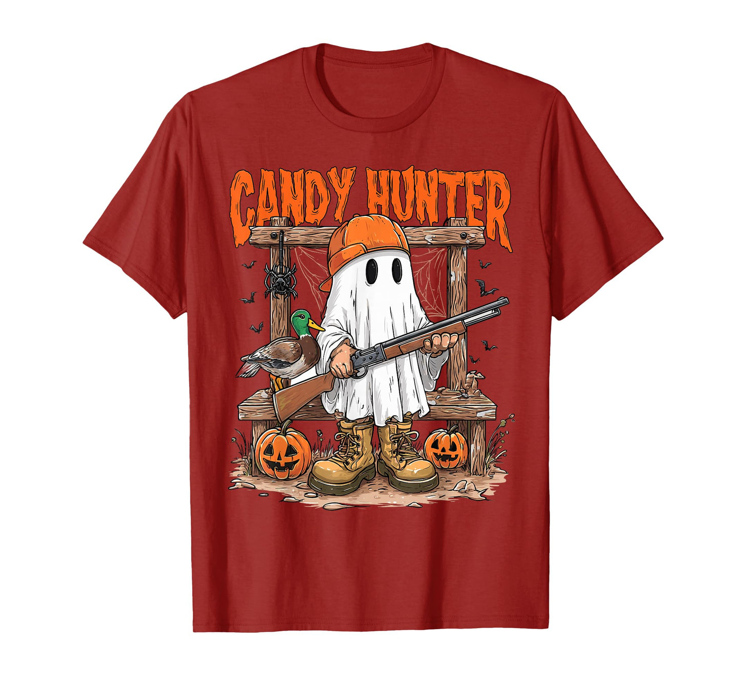Candy Hunter Camo Ghost Funny Halloween Hunting Season Boys T-Shirt