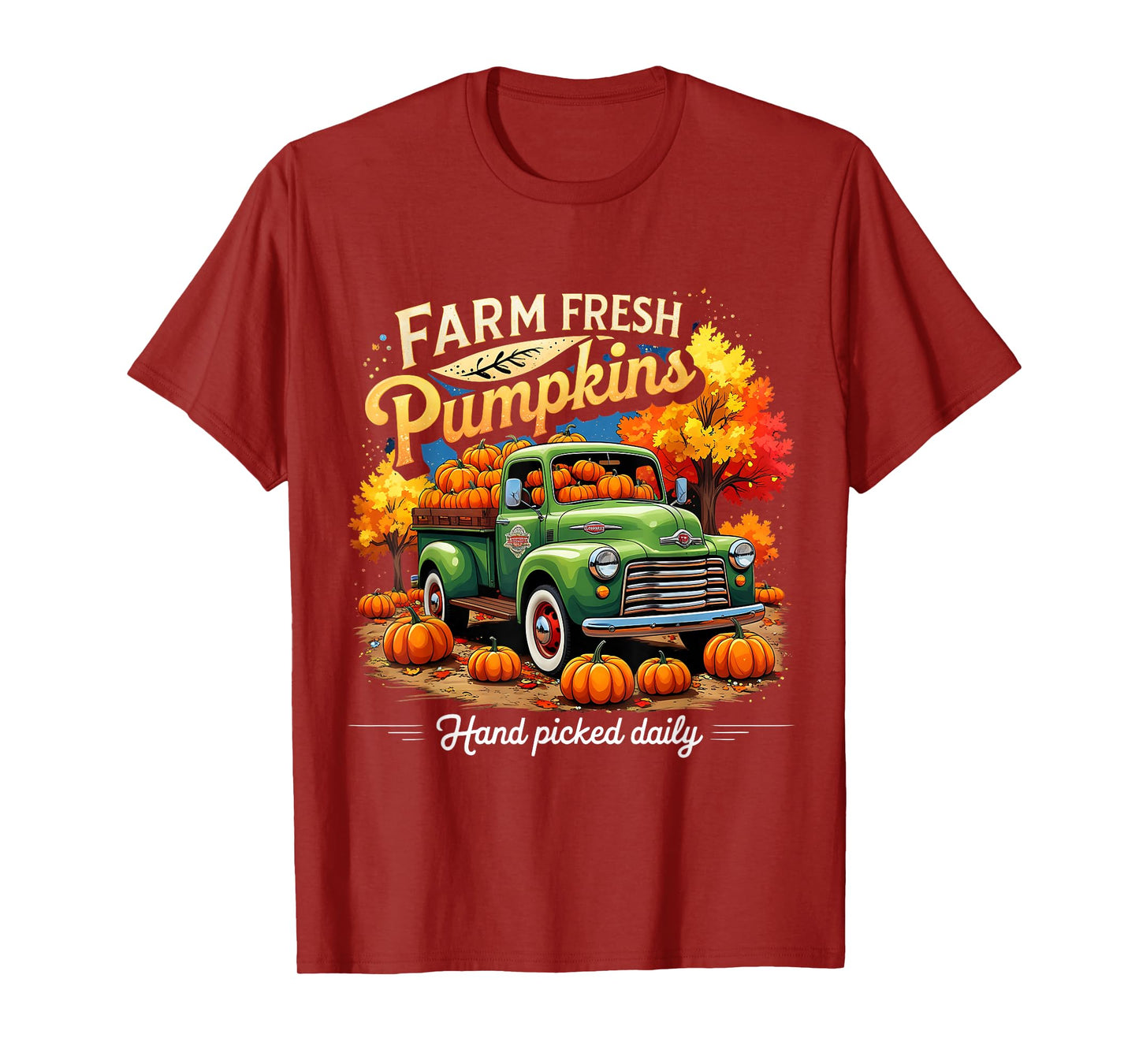 Farm Fresh Pumpkins Vintage Autumn Harvest Truck Fall T-Shirt