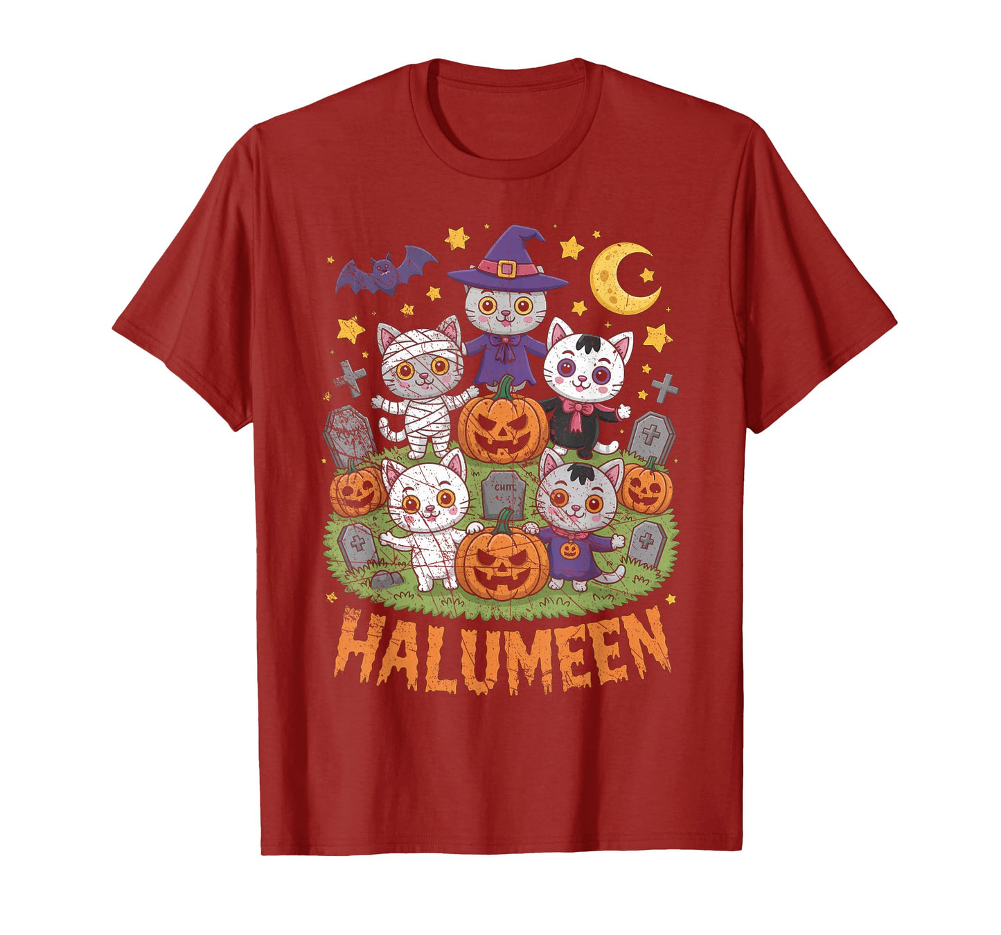 Long Live Halloween Vintage Pumpkin Witch Ghost Black Cat T-Shirt