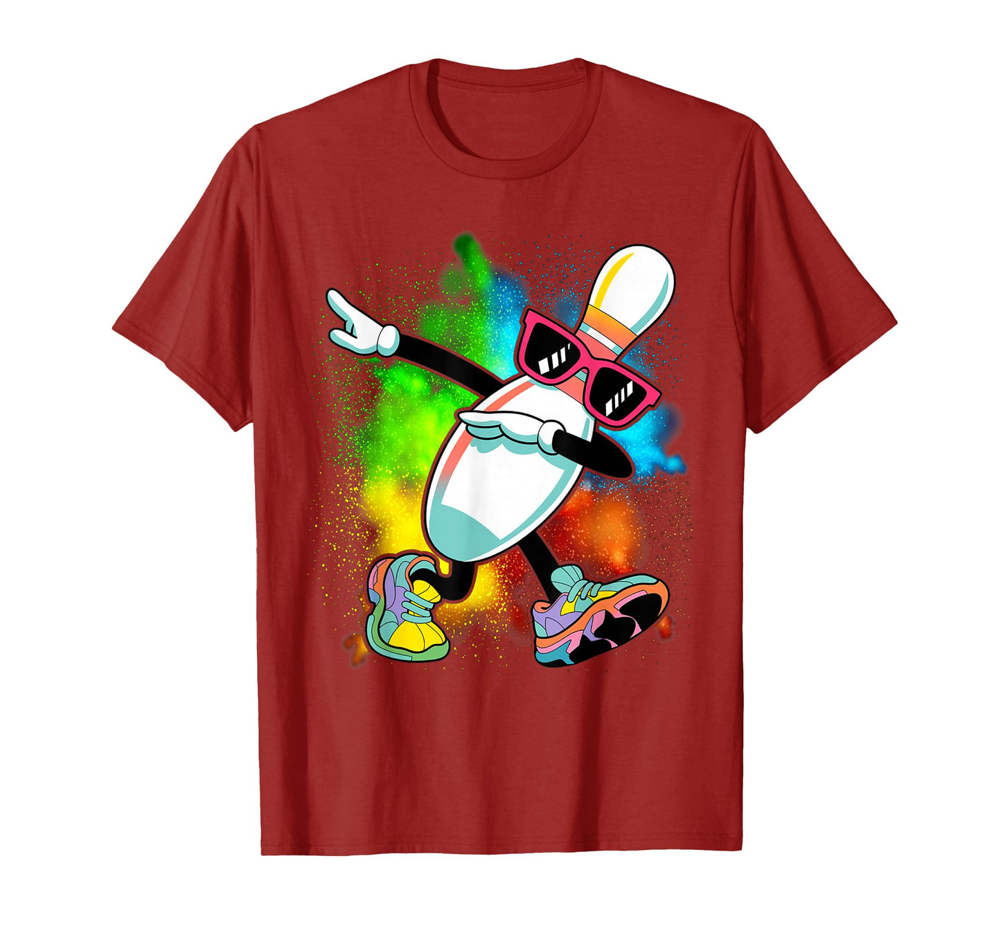 Bowling Pin Dabbing Sunglasses Bowler Player Kids Boys Men T-Shirt