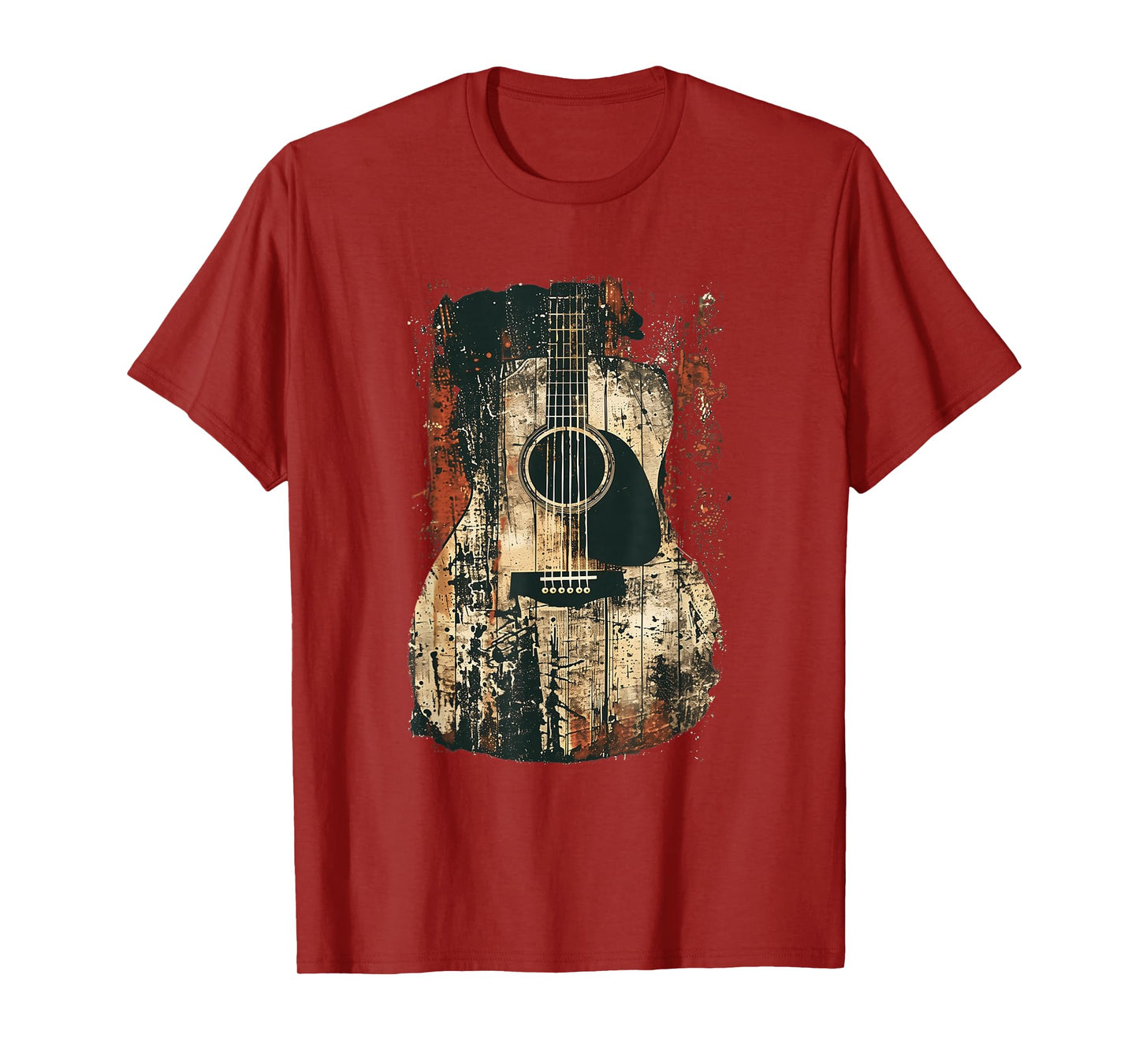 Acoustic Guitar, Vintage, Distressed, Rock & Roll Music T-Shirt