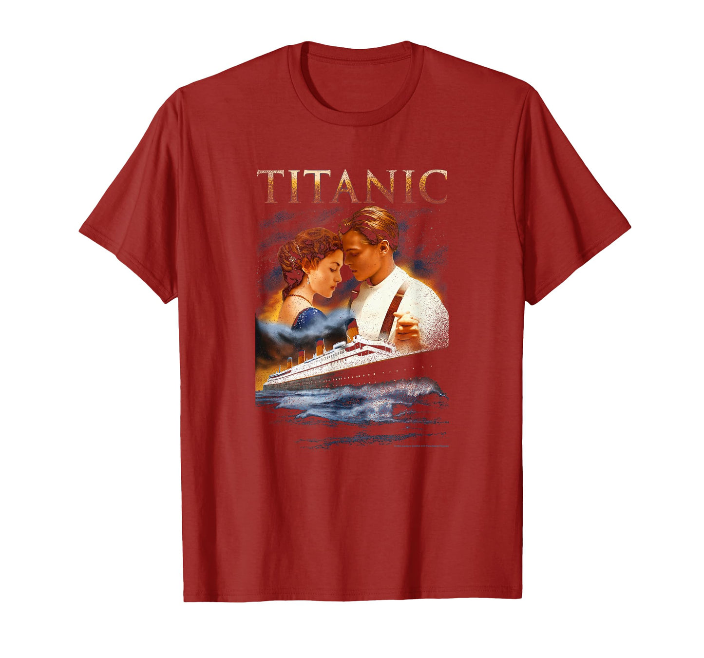 Titanic Iconic Jack & Rose Retro Vintage Big Chest Poster T-Shirt