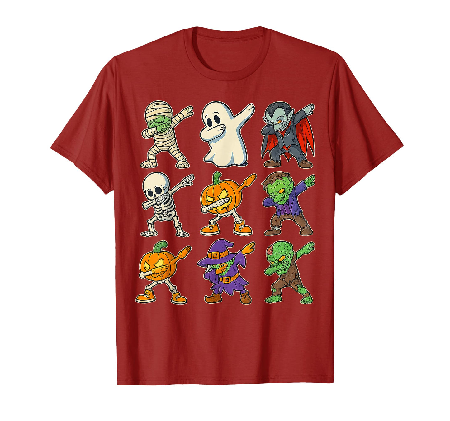 Halloween Dabbing Mummy Ghost Skeleton Zombie Pumpkin Witch T-Shirt