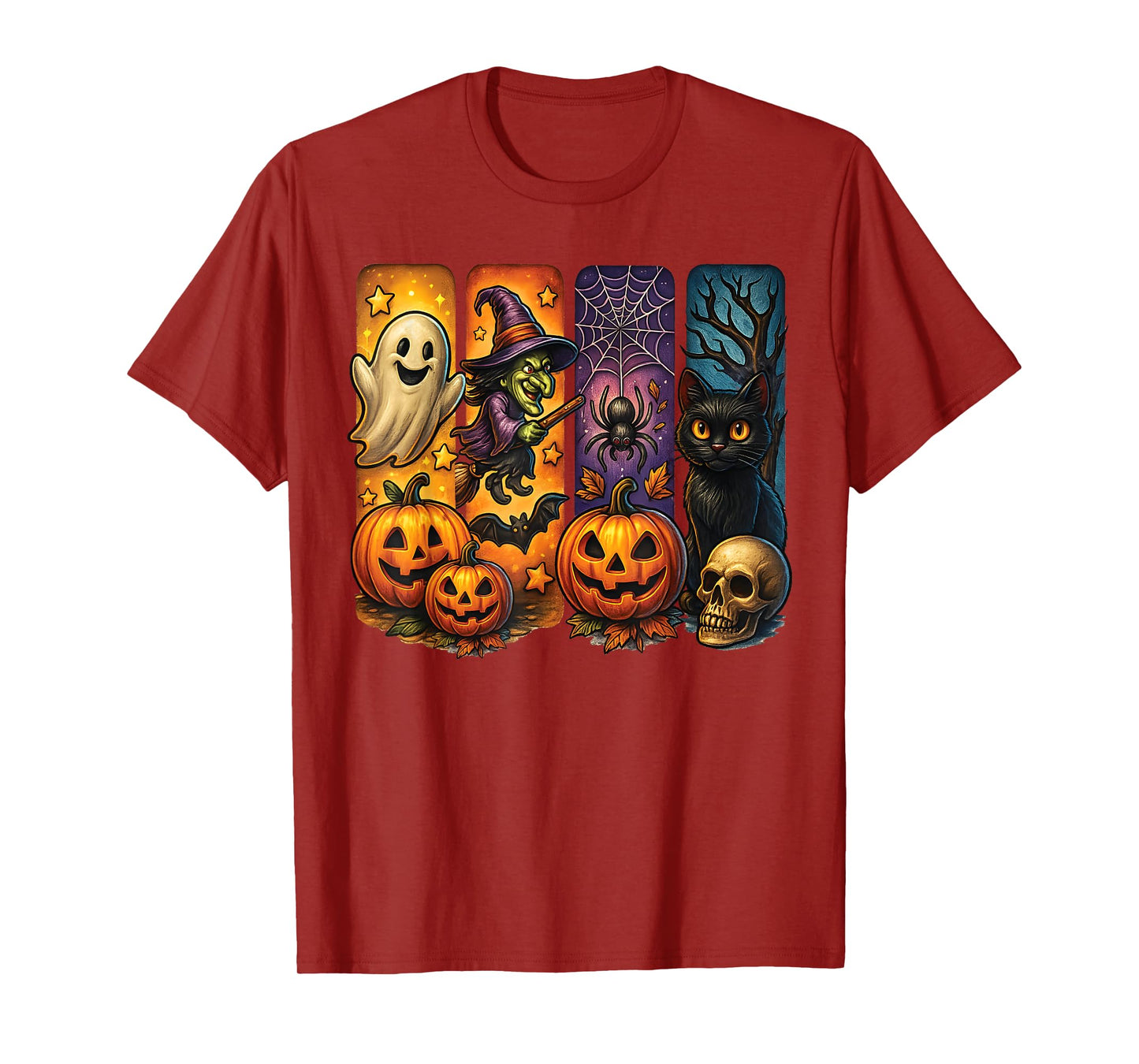 Spooky Retro Ghost Witch Funny Halloween Boys Kids Toddlers T-Shirt