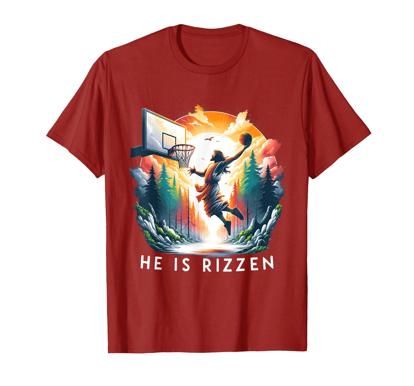Christian Jesus Basketball He Is Rizzen Jesus Is Rizzen T-Shirt