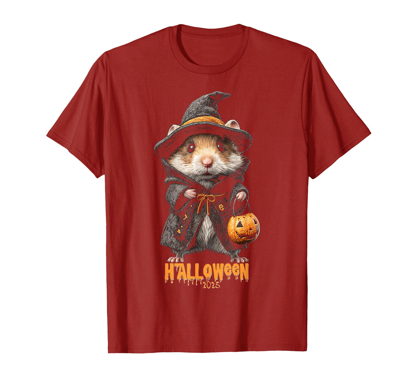 Halloween 2025 Hamster Witch Pumpkin Costume Fun T-Shirt
