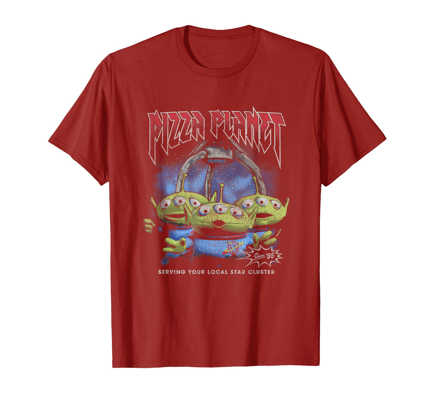 Disney Pixar Toy Story Pizza Planet Rock & Roll Aliens Retro T-Shirt