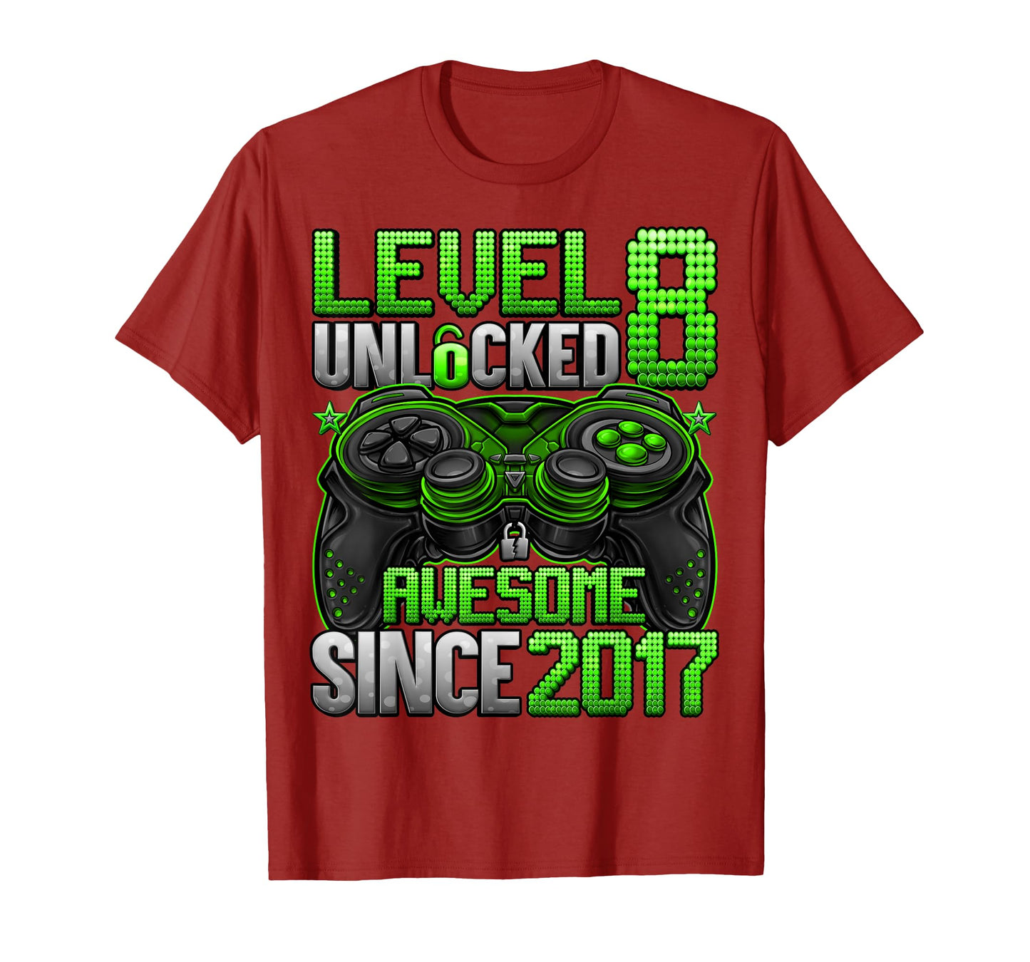 Level 8 Unlocked 8 Year Old Gifts For Boys 8th Birthday Boy T-Shirt