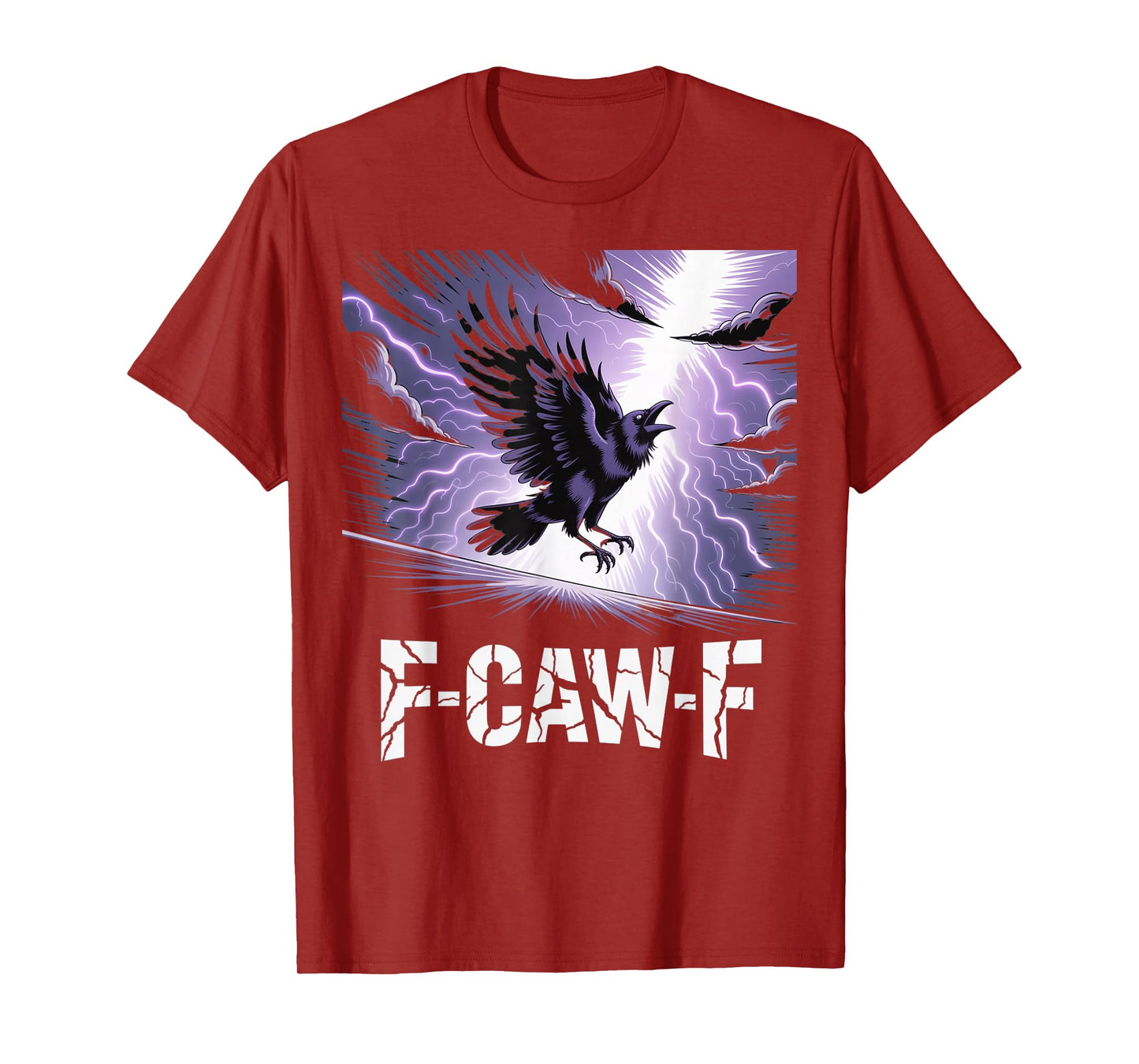 F-Caw-F Crow Funny Gothic Moon Black Bird Halloween T-Shirt